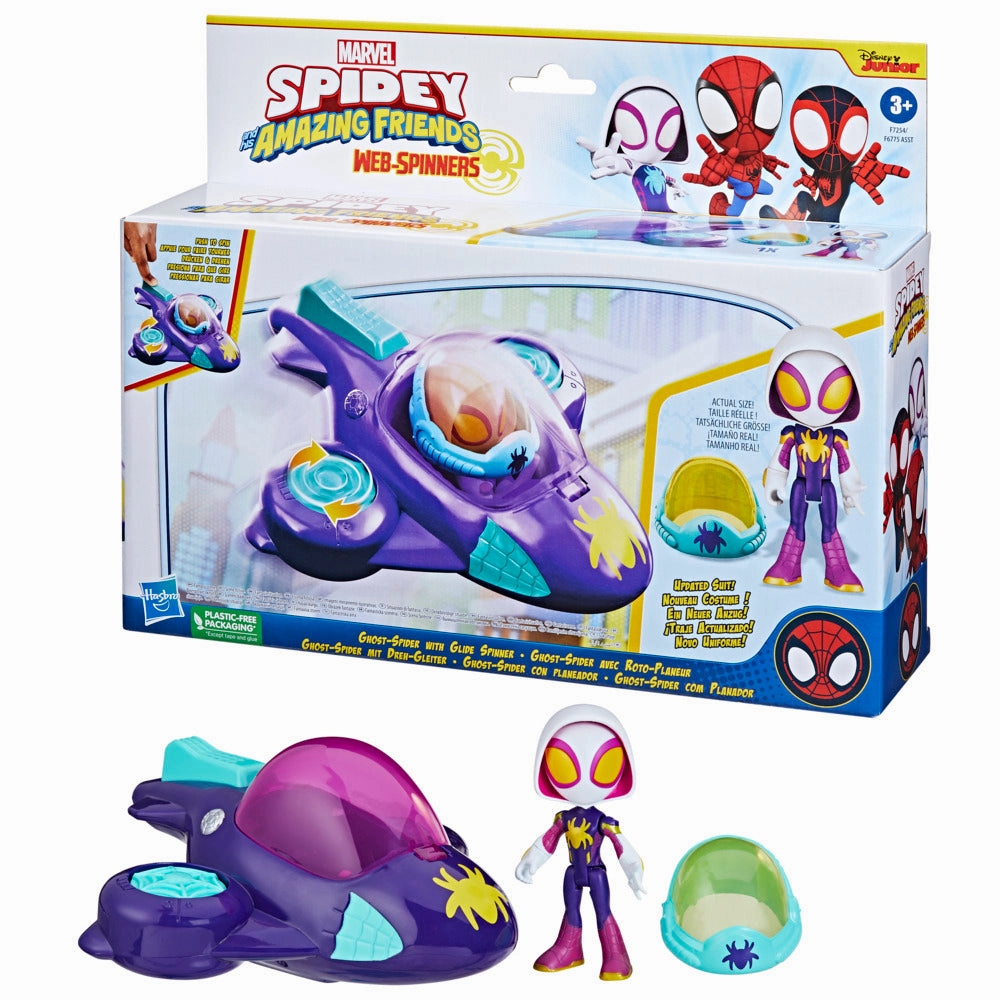 Marvel Spidey And His Amazing Friends Web-Spinner Vehicle - Ghost-Spider With Glide Spinner