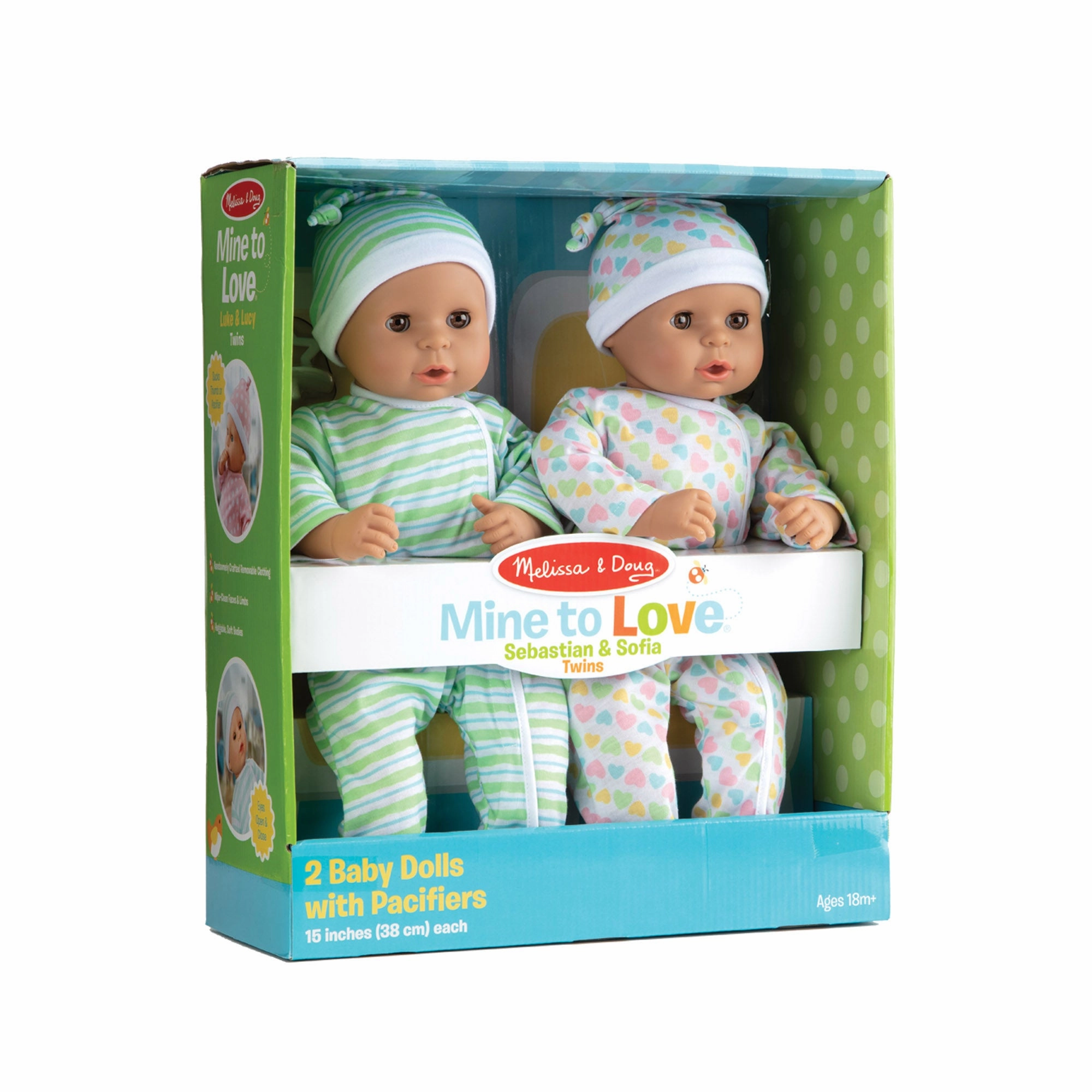 Melissa & Doug 15" - Mine to Love Twins Sebastian & Sofia Dolls