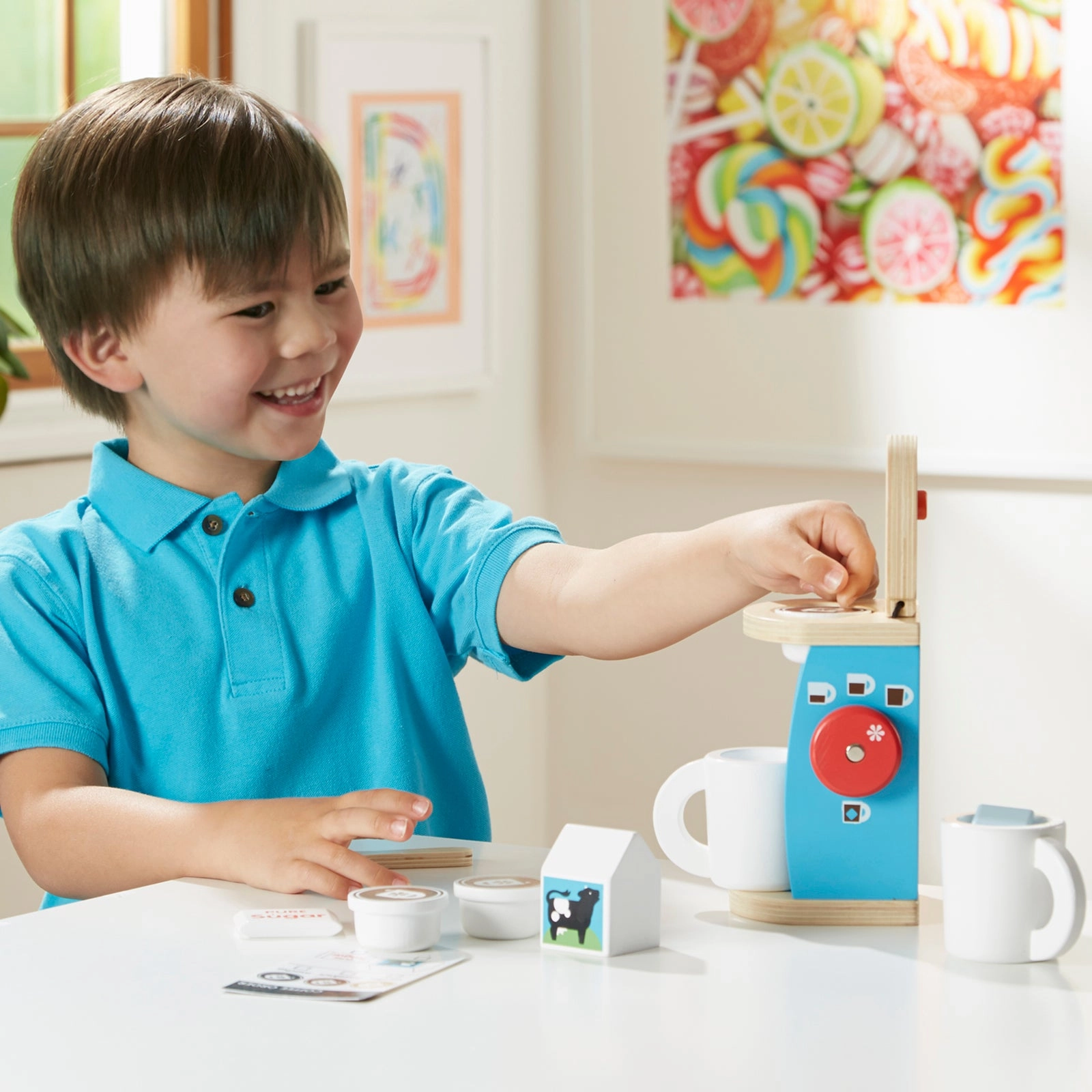 Melissa & Doug 8-Piece Wooden Brew & Serve Coffee Set