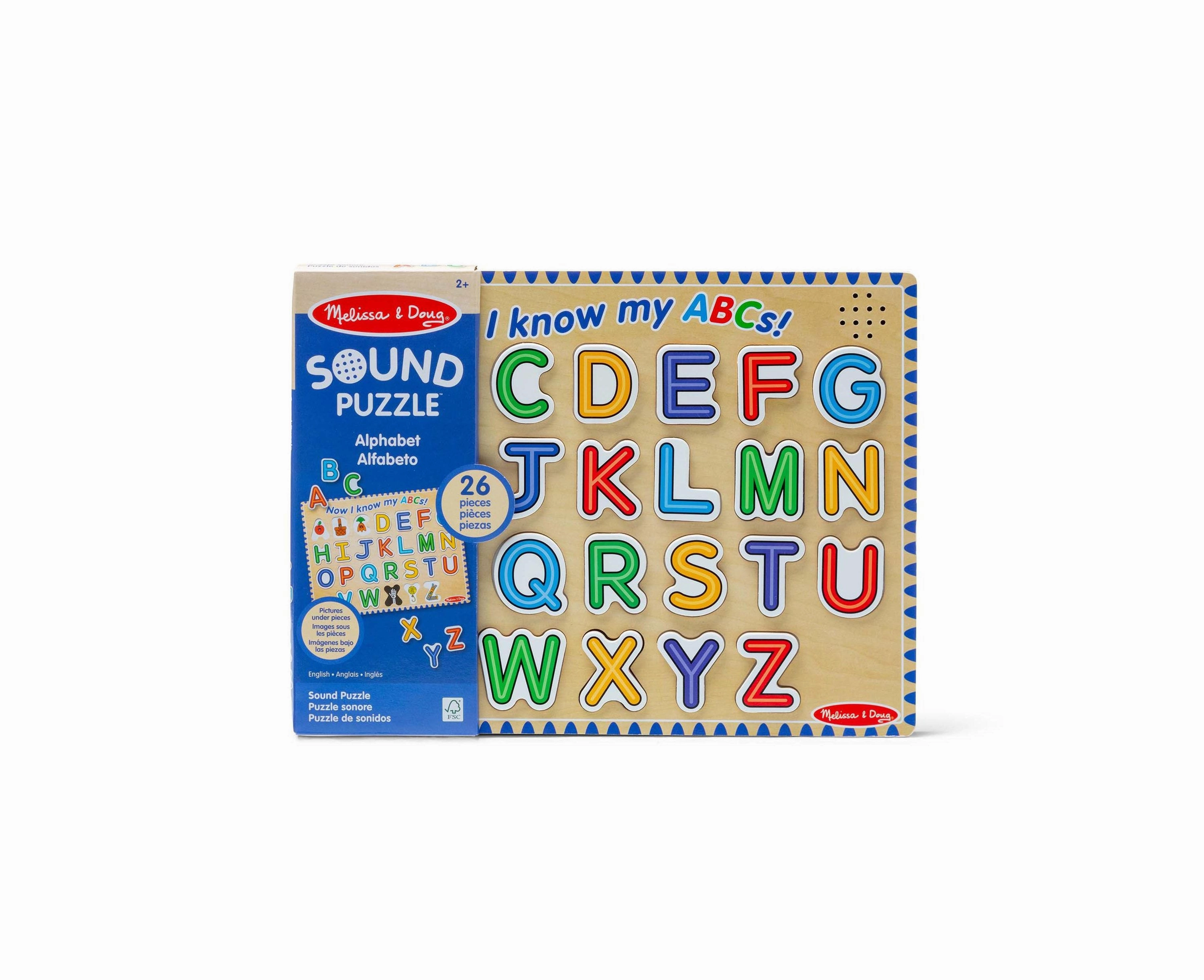 Melissa & Doug Alphabet Sound Puzzle - 26-Piece Brightly Colored Wooden Set