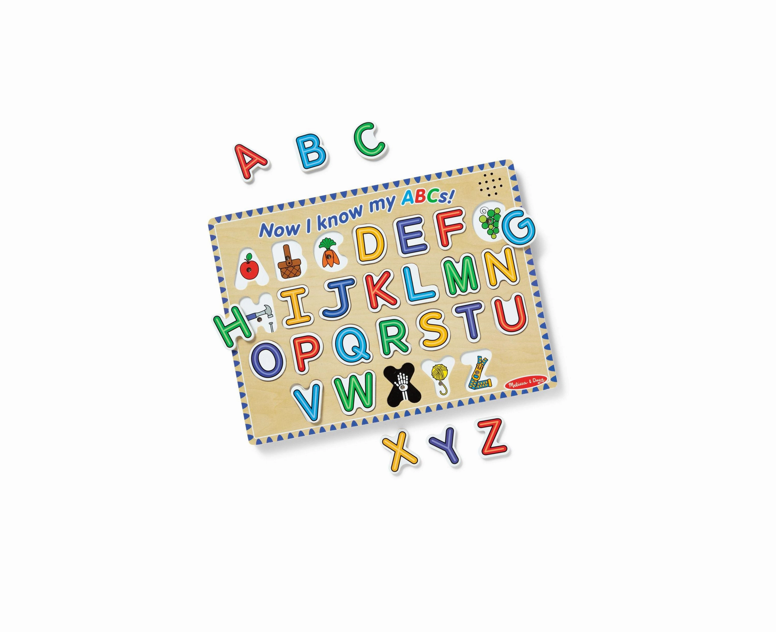 Melissa & Doug Alphabet Sound Puzzle - 26-Piece Brightly Colored Wooden Set