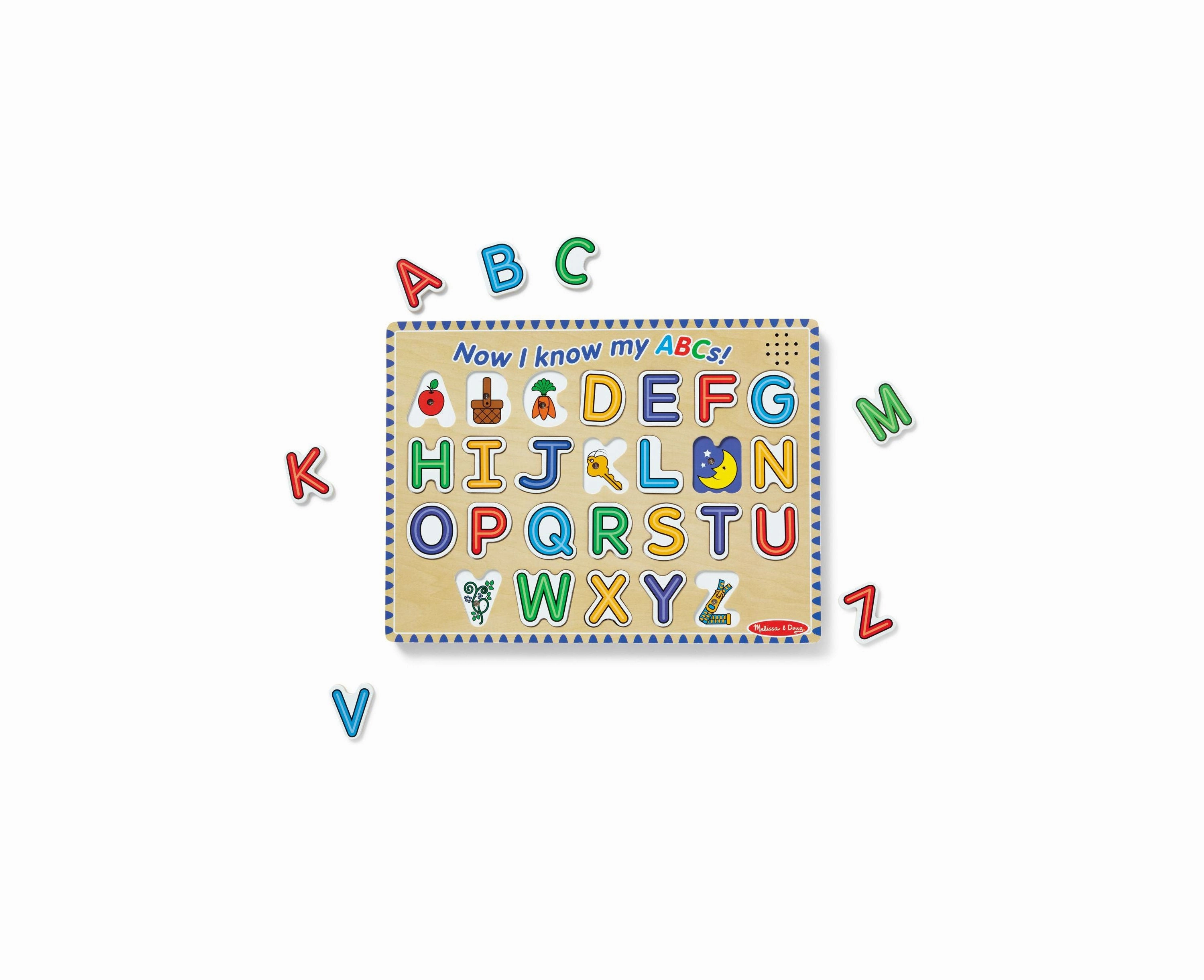 Melissa & Doug Alphabet Sound Puzzle - 26-Piece Brightly Colored Wooden Set
