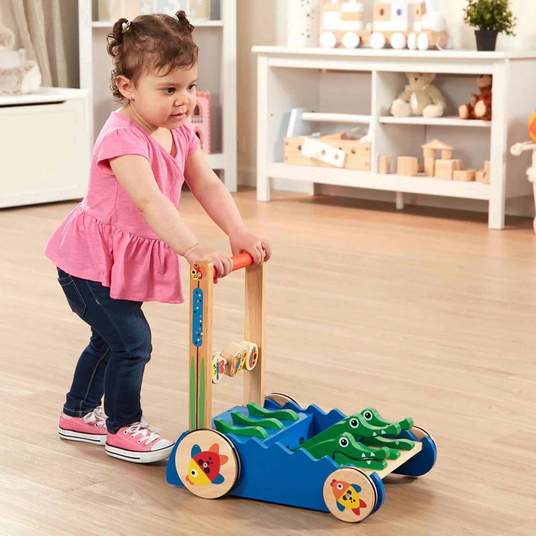Melissa & Doug Chomp and Clack Alligator Push Toy  Colorful Movement