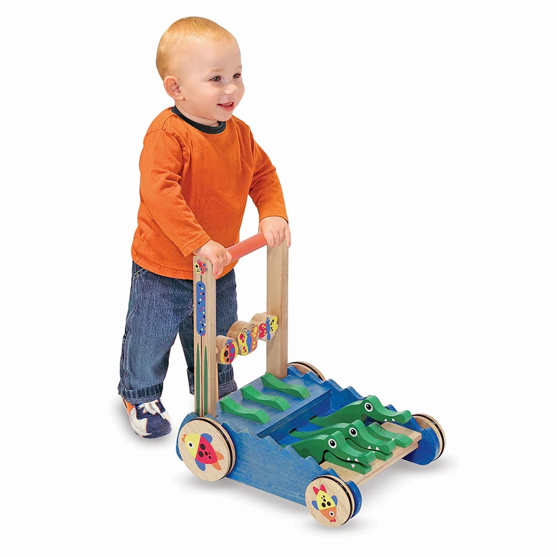 Melissa & Doug Chomp and Clack Alligator Push Toy  Colorful Movement