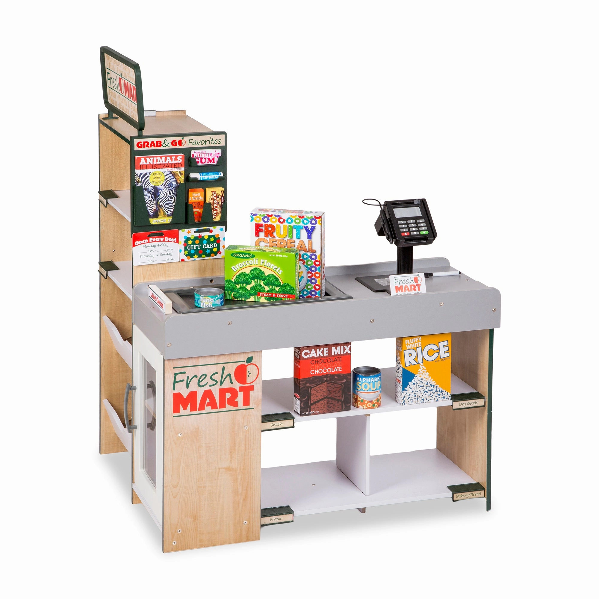 Melissa & Doug Deluxe Wooden Fresh Mart Grocery Store - Interactive Play Set