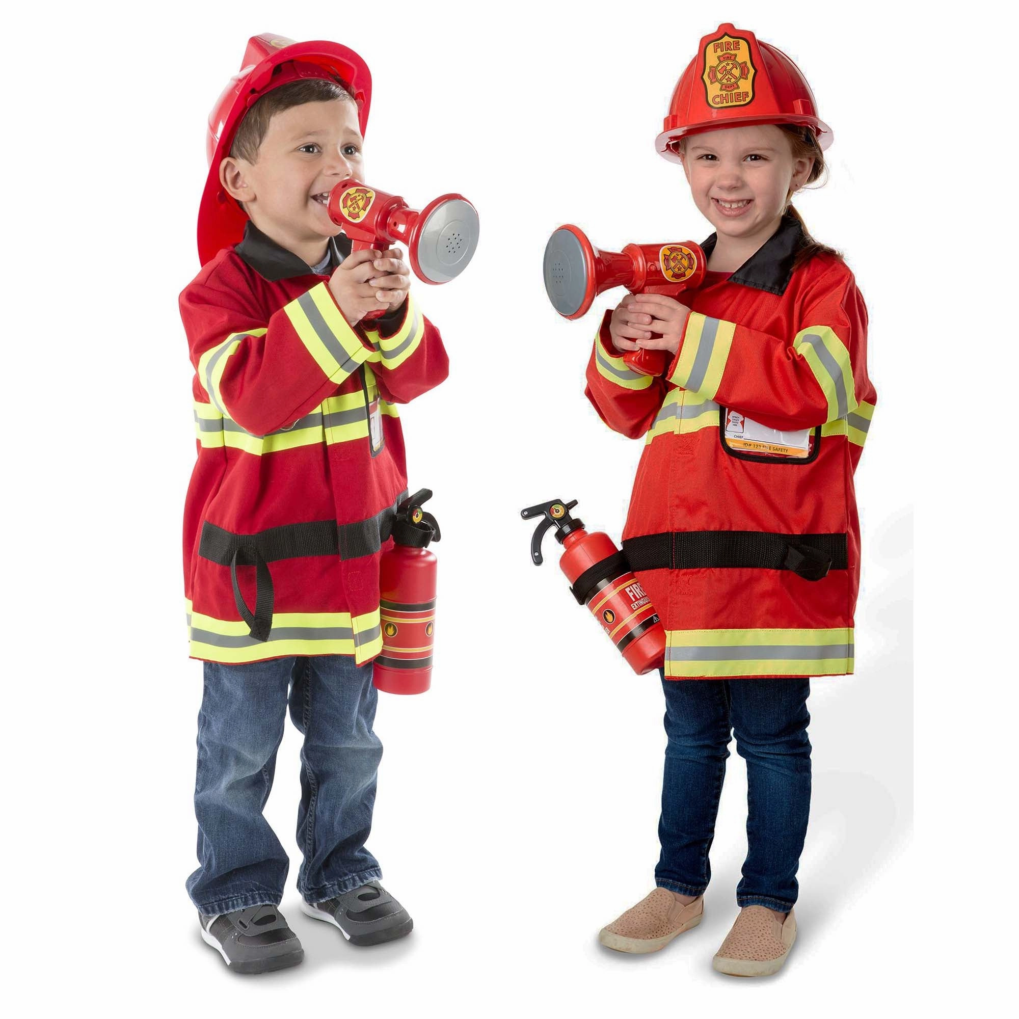 Melissa & Doug Fire Chief Role Play Costume Set - Reflective Red