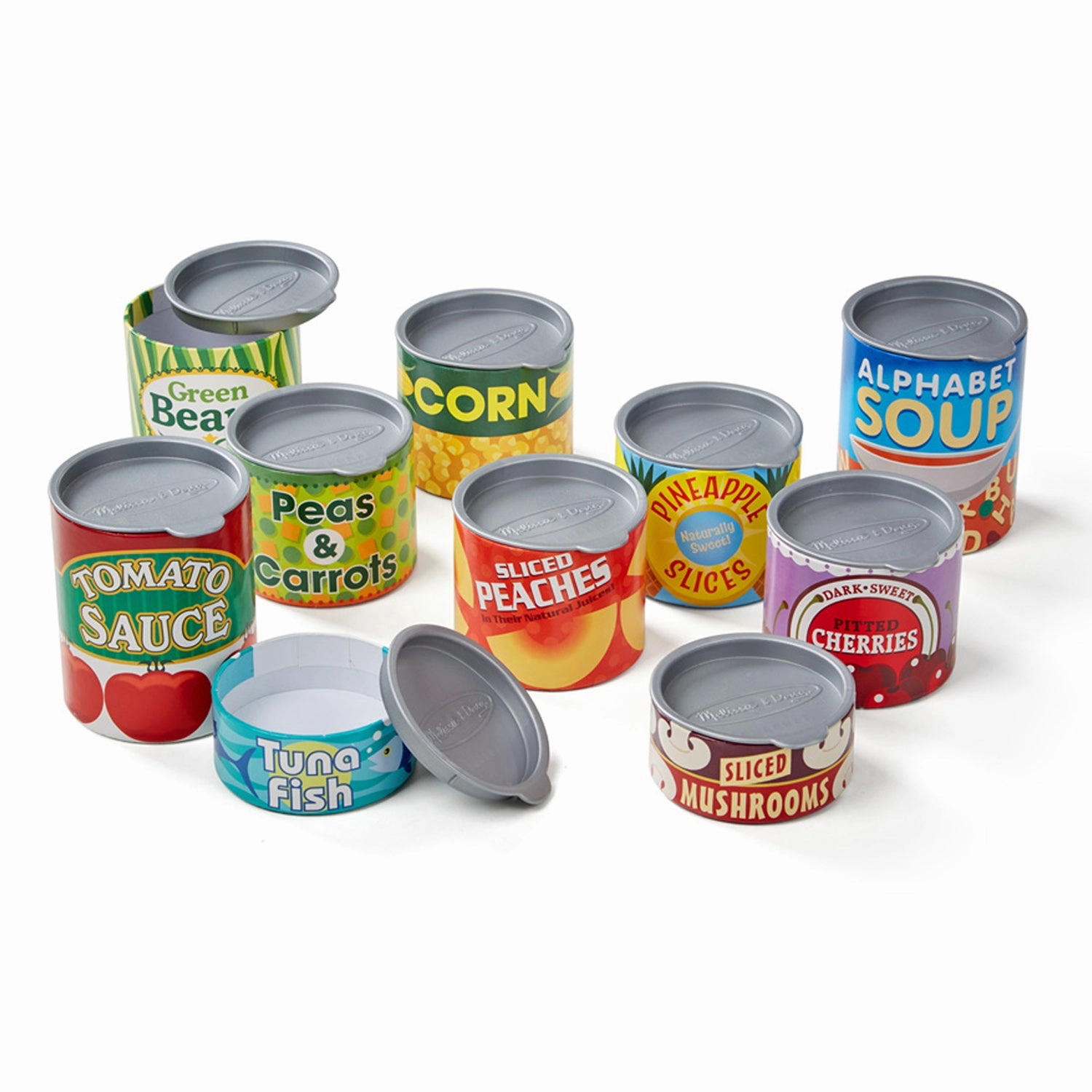 Melissa & Doug Playful Grocery Cans Pretend Play Set - 10 Pieces