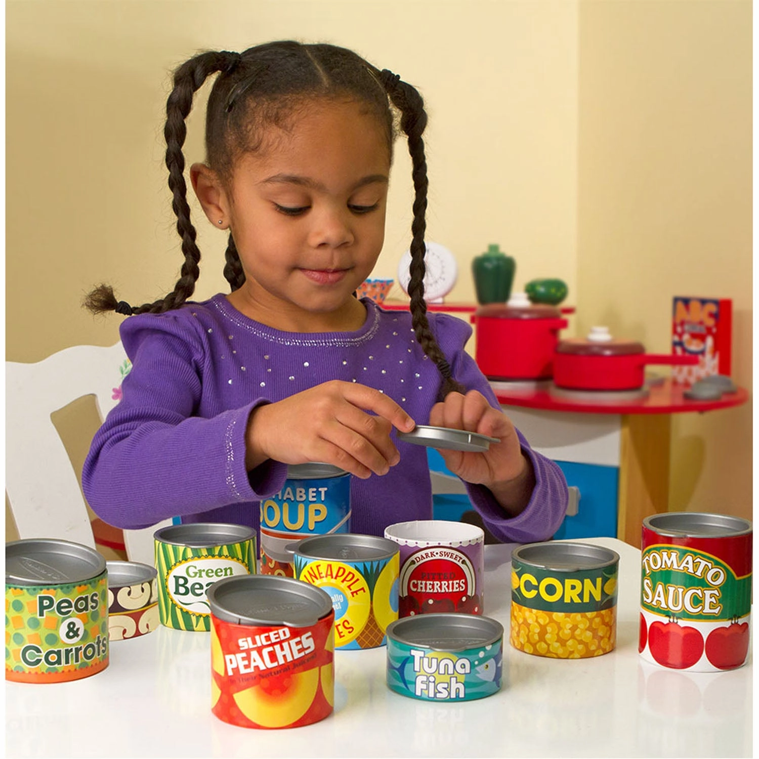 Melissa & Doug Playful Grocery Cans Pretend Play Set - 10 Pieces