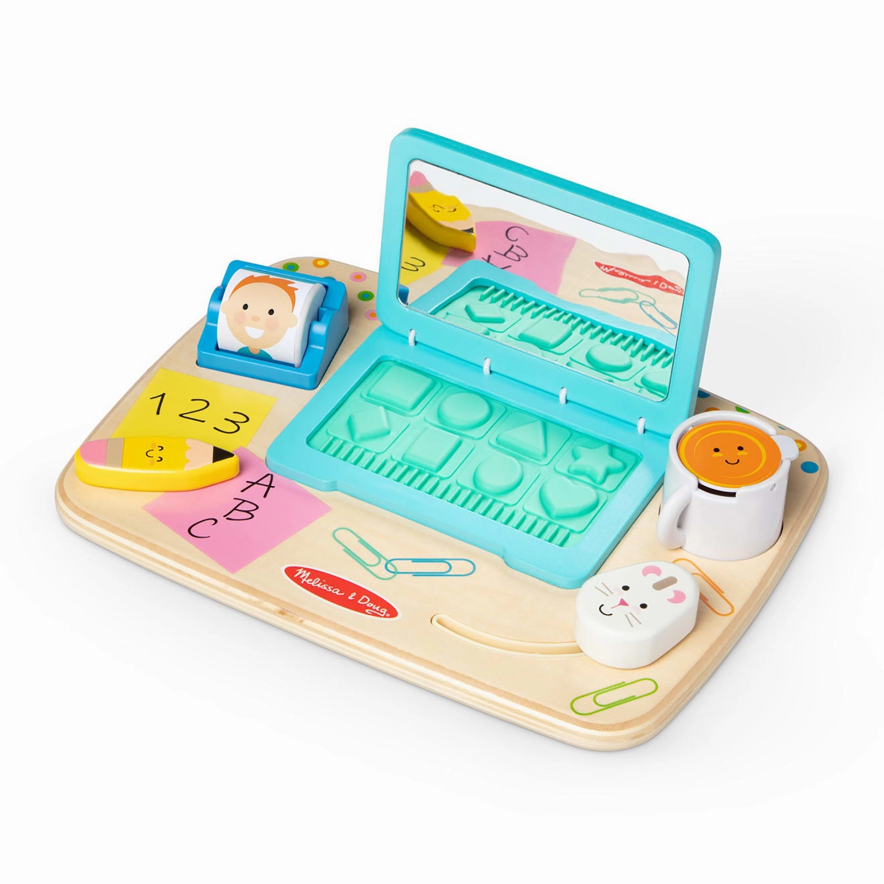 Melissa & Doug Work & Play Desktop Activity Board - Interactive Toddler Toy