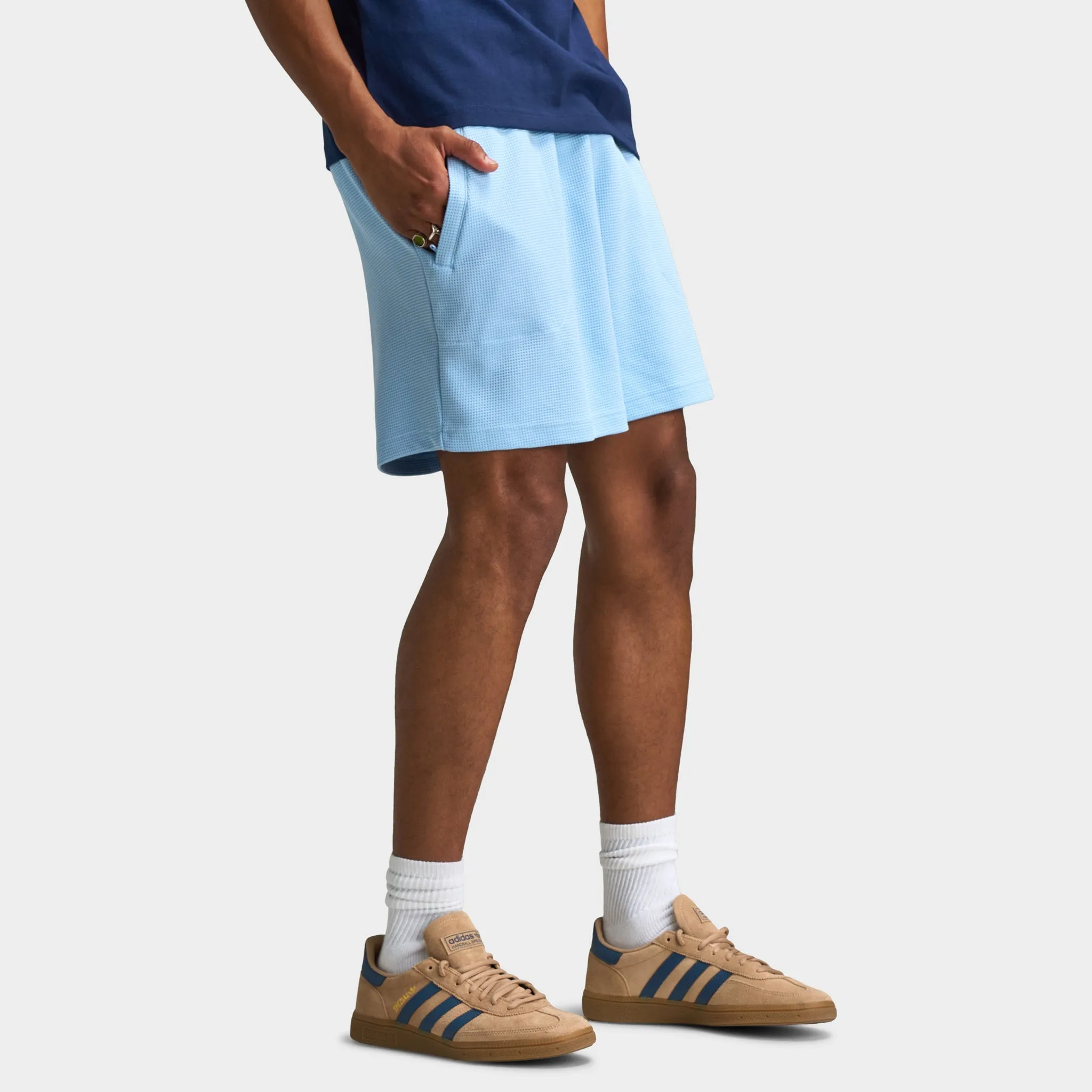 Mens Adidas adidas Originals Trefoil Essentials Waffle Shorts / Clear Sky