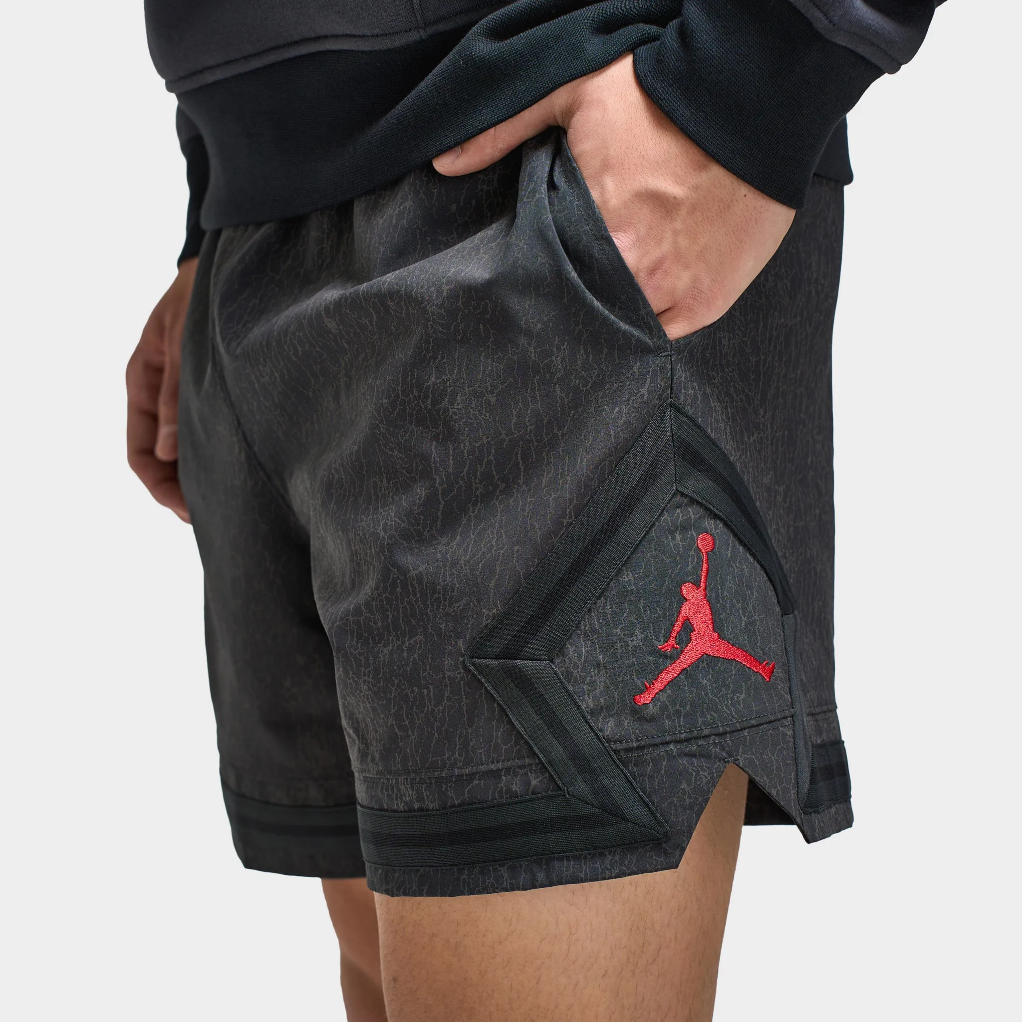 Mens Jordan Jordan Dri-FIT Gel Reflective Diamond Shorts Off Noir / Gym Red