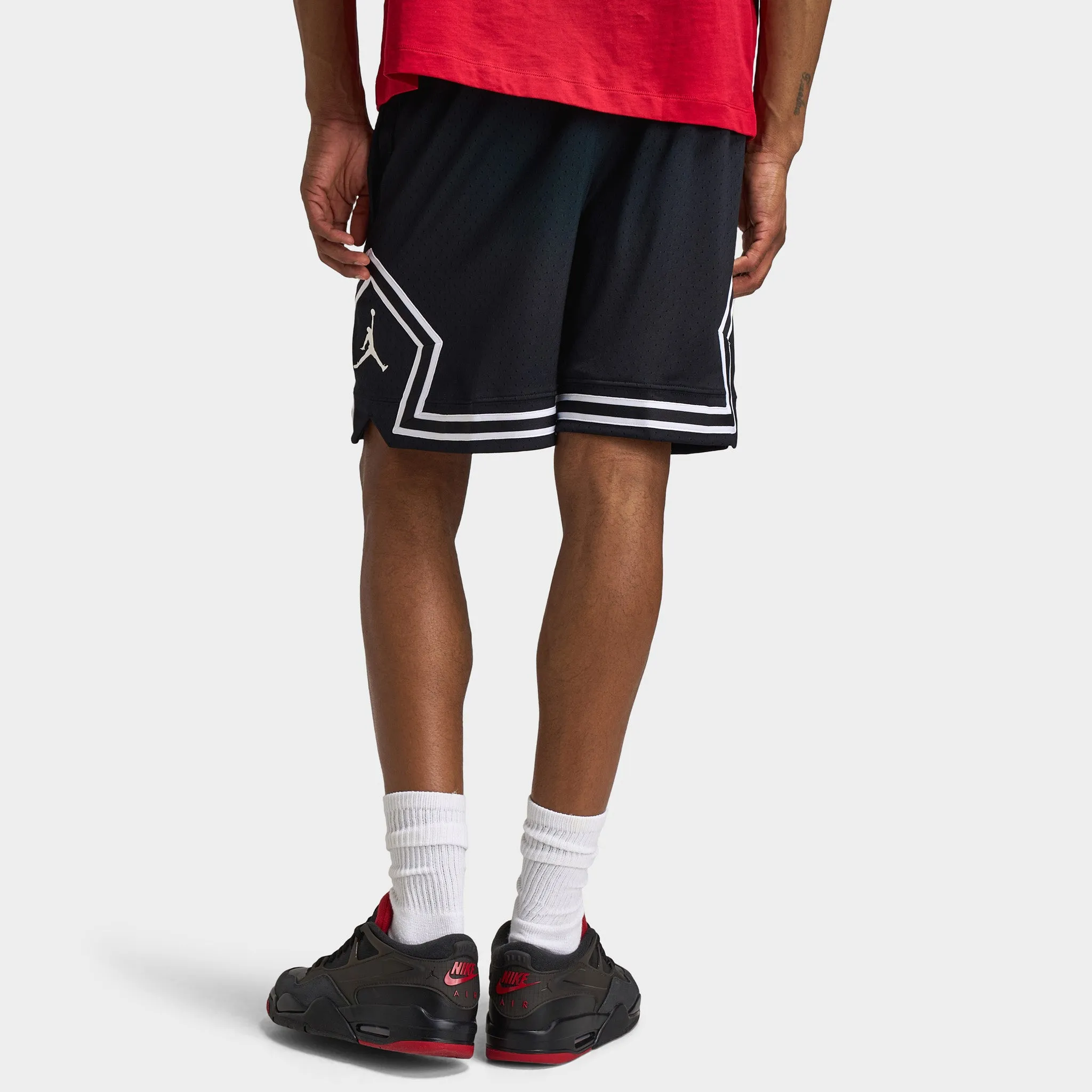 Mens Jordan Jordan Dri-FIT Mesh Diamond Shorts Black / White - White