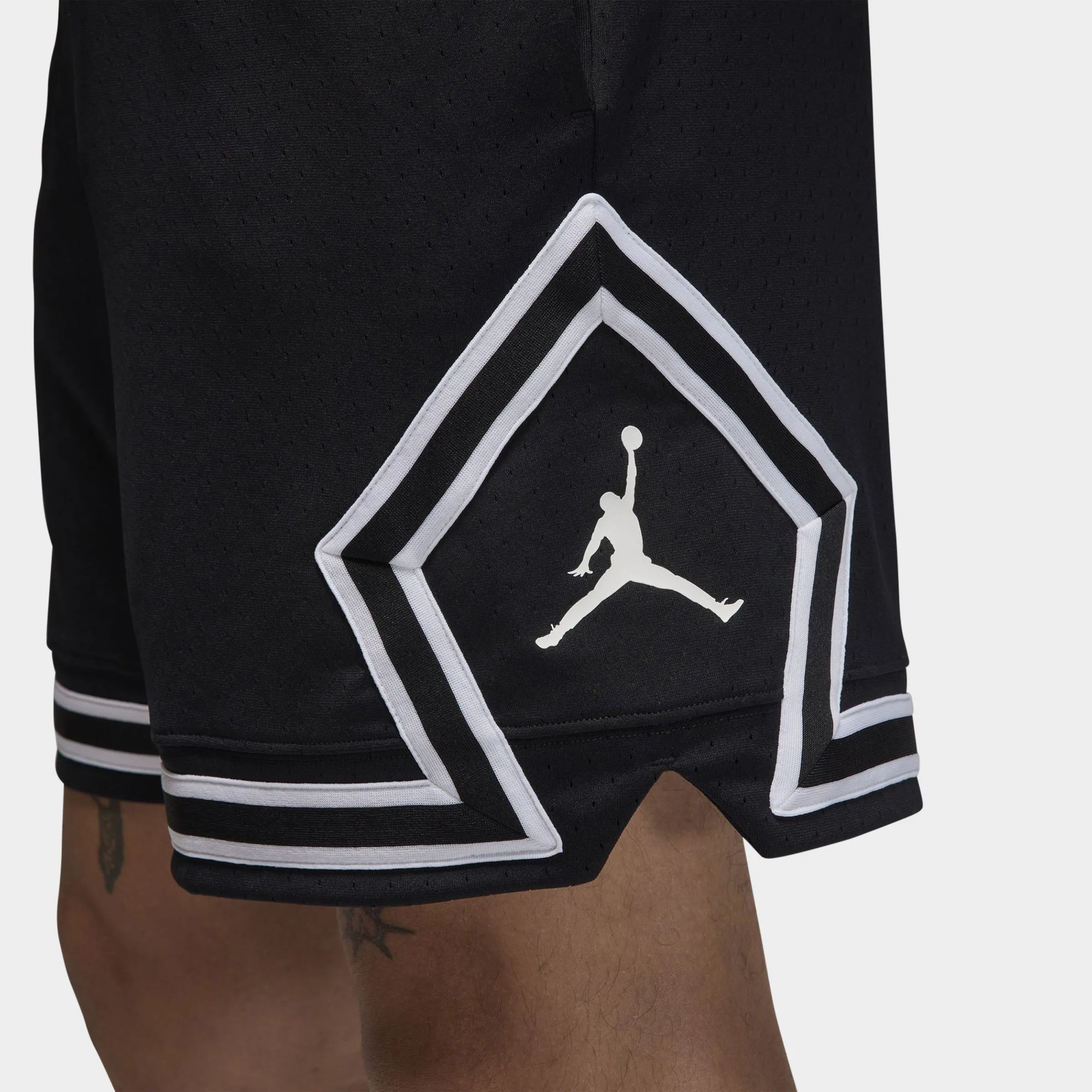 Mens Jordan Jordan Dri-FIT Mesh Diamond Shorts Black / White - White