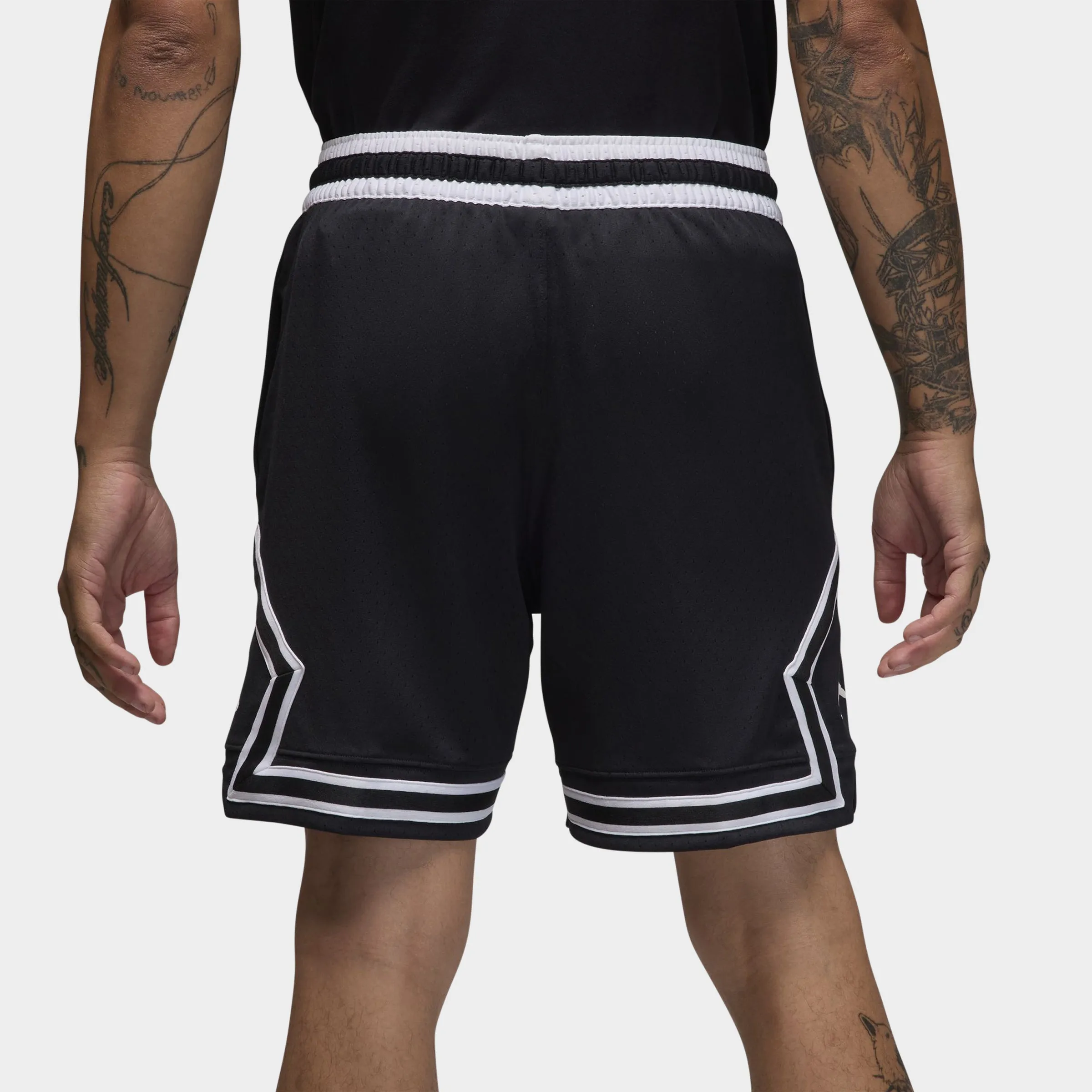 Mens Jordan Jordan Dri-FIT Mesh Diamond Shorts Black / White - White