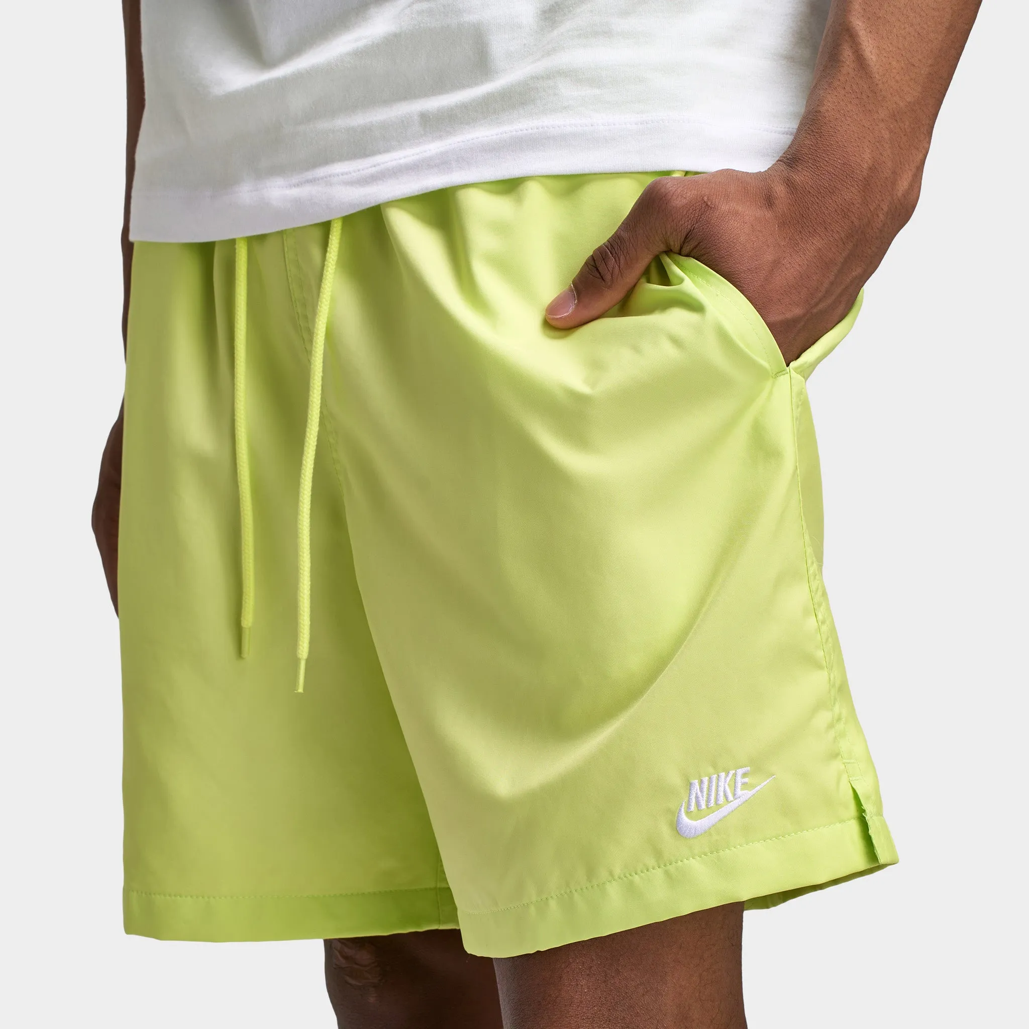 Mens Nike Nike Club Flow Shorts Light Lemon Twist / White