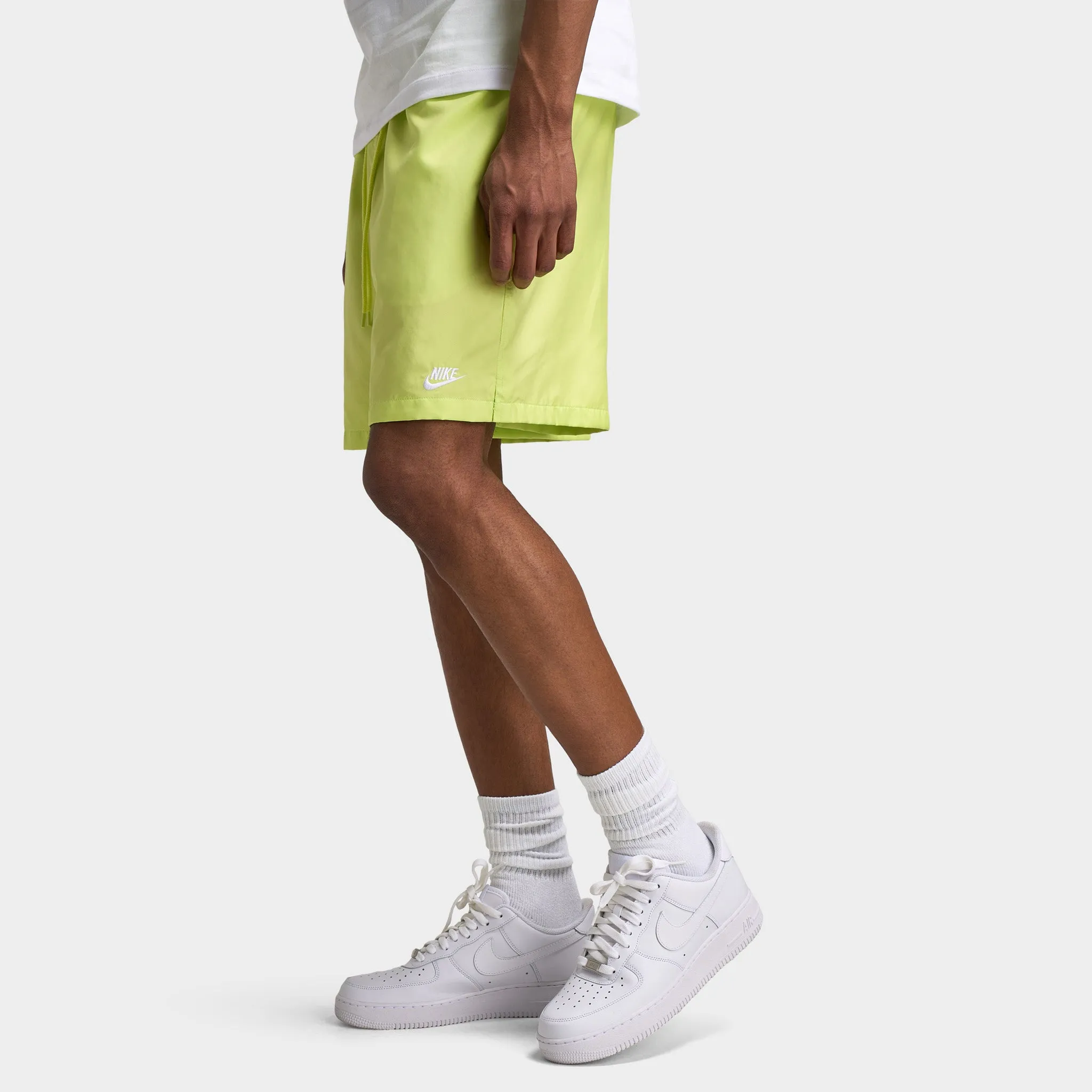 Mens Nike Nike Club Flow Shorts Light Lemon Twist / White