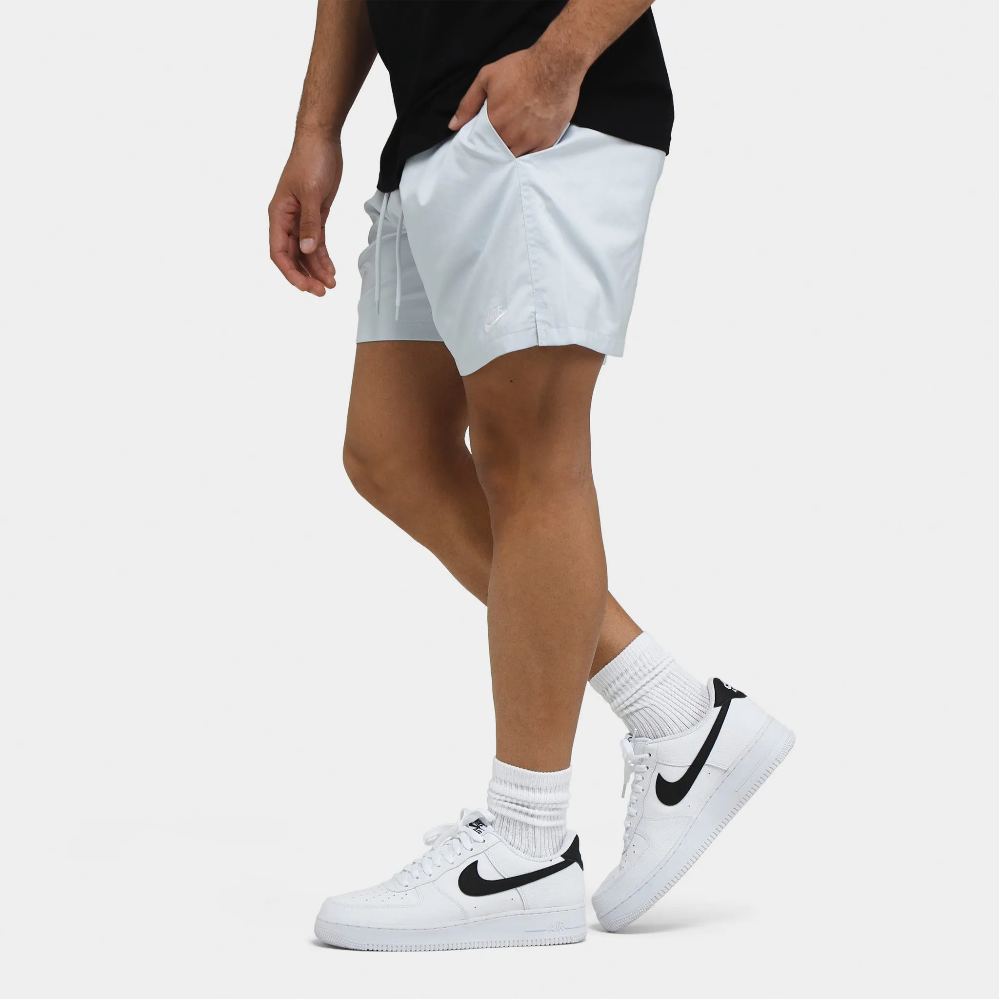 Mens Nike Nike Club Flow Shorts Pure Platinum / White