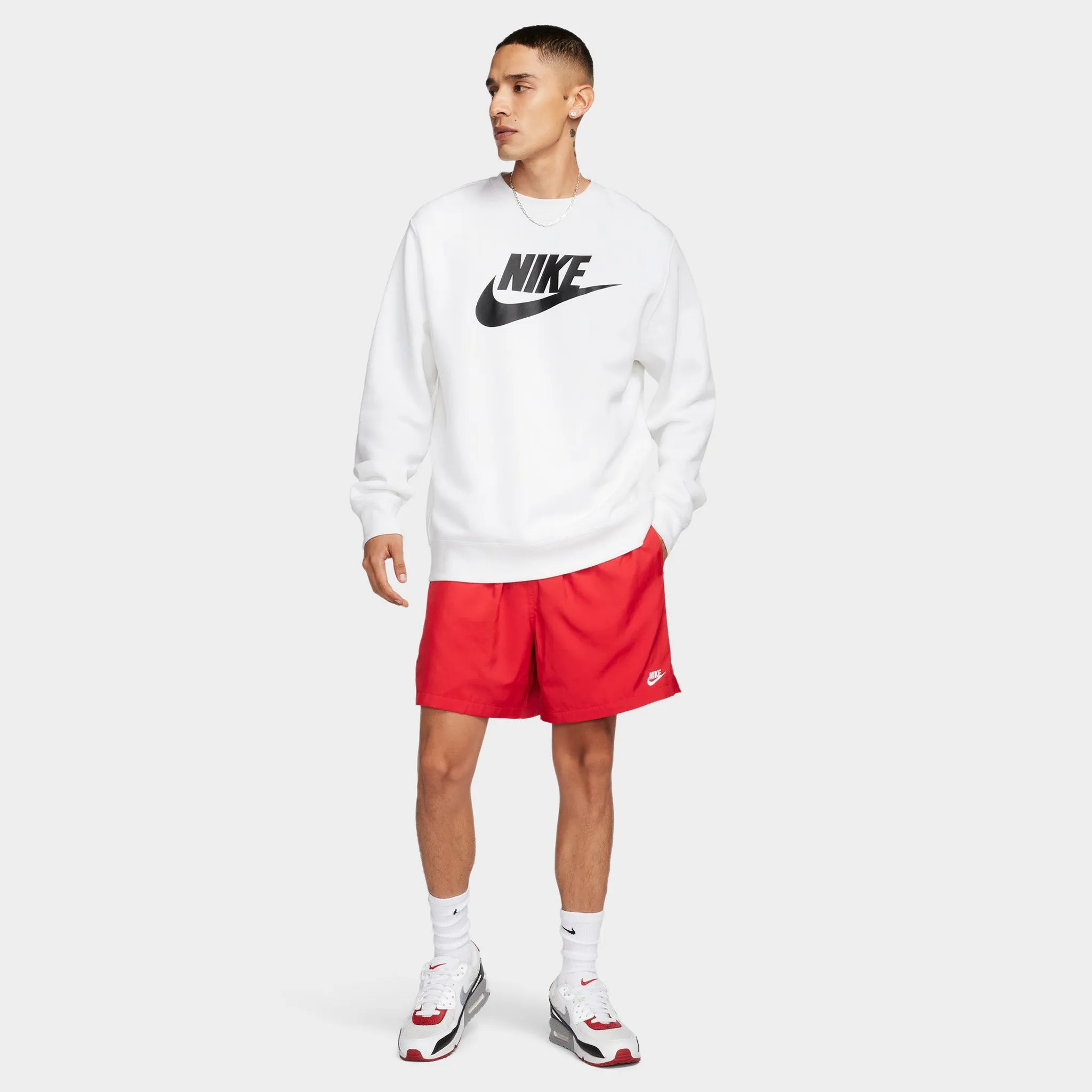 Mens Nike Nike Club Flow Shorts University Red / White