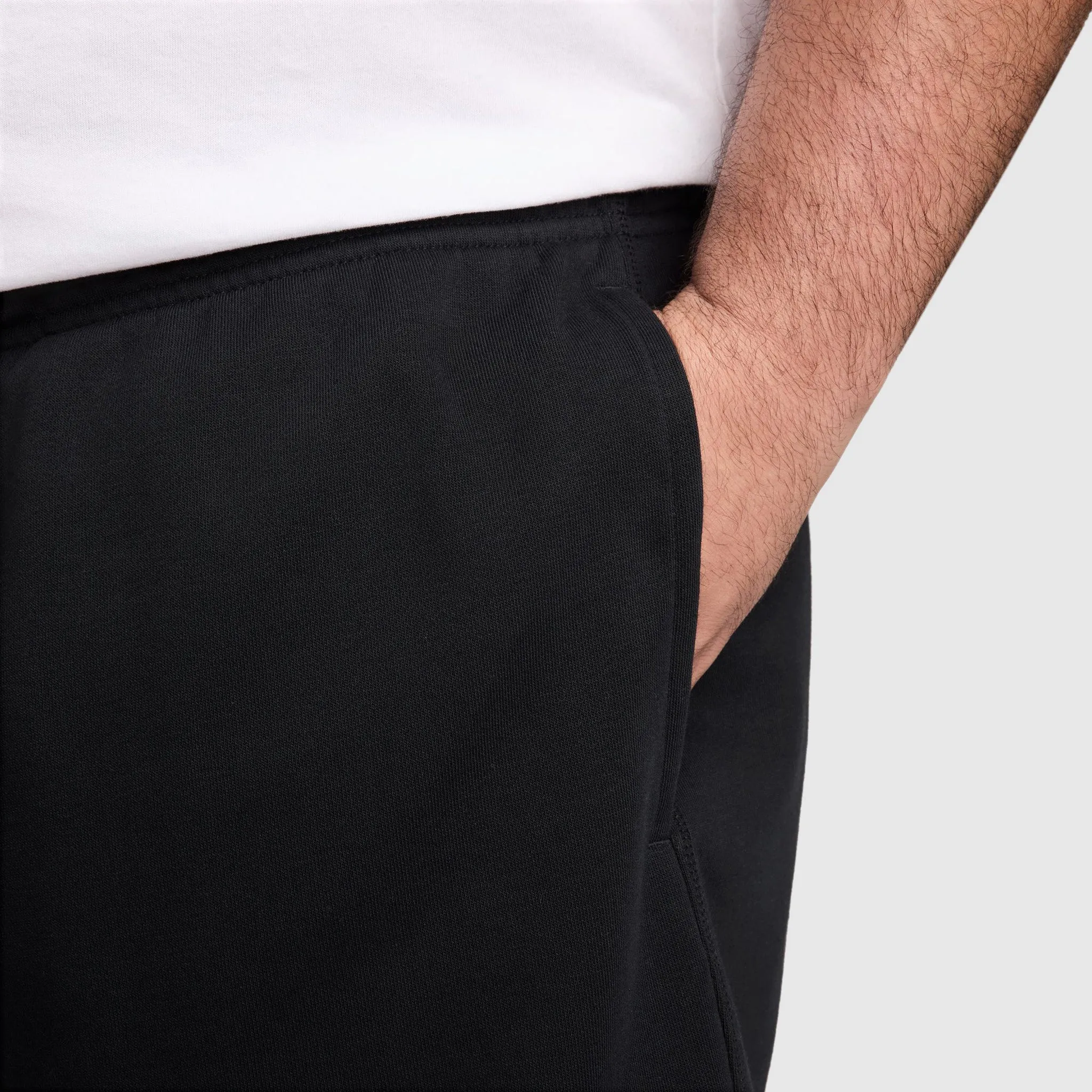 Mens Nike Nike Club French Terry Flow Shorts Black / White