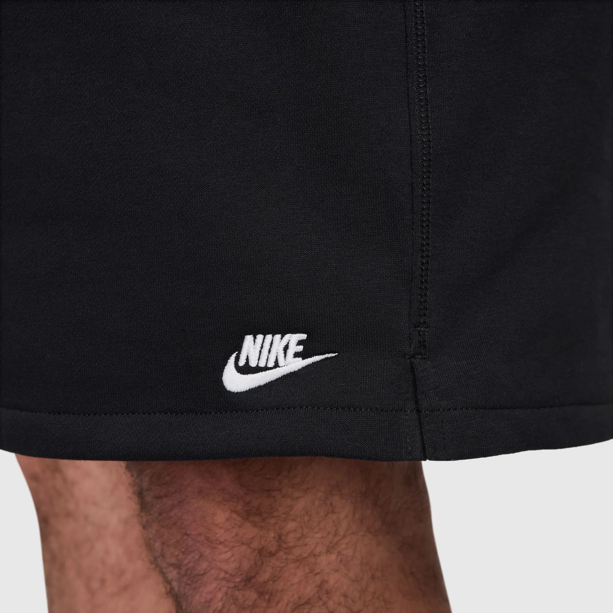 Mens Nike Nike Club French Terry Flow Shorts Black / White