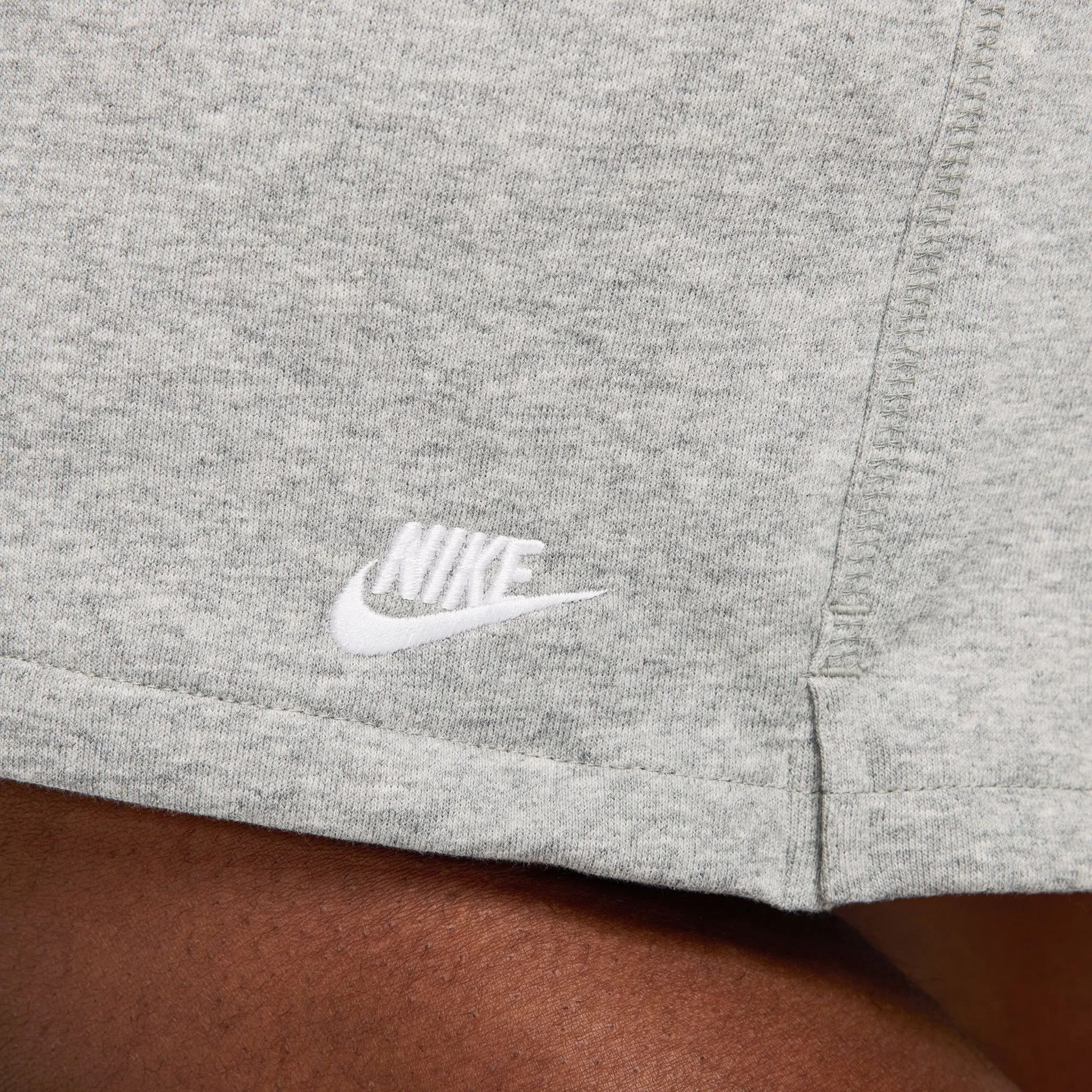Mens Nike Nike Club French Terry Flow Shorts Dark Grey Heather / Lt Smoke Grey - White
