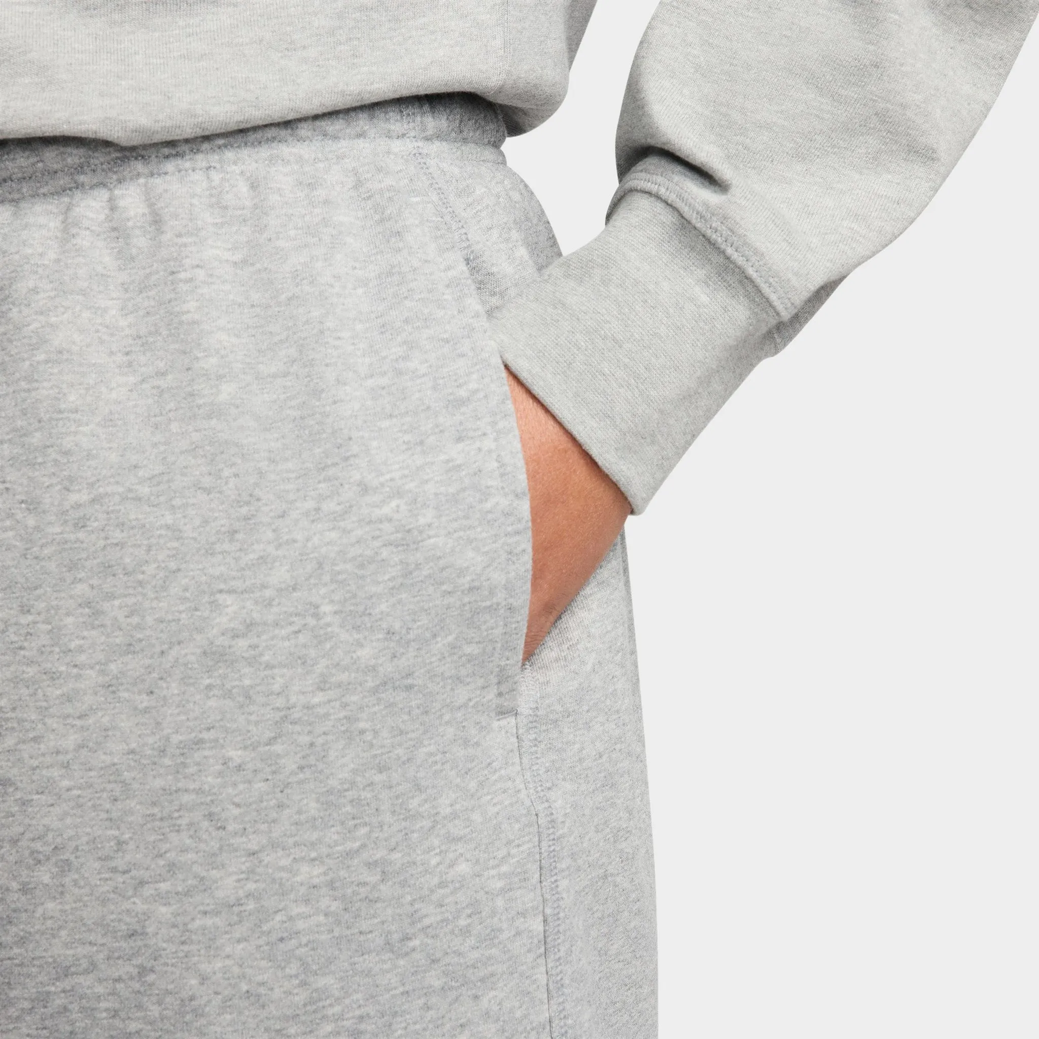 Mens Nike Nike Club French Terry Flow Shorts Dark Grey Heather / Lt Smoke Grey - White