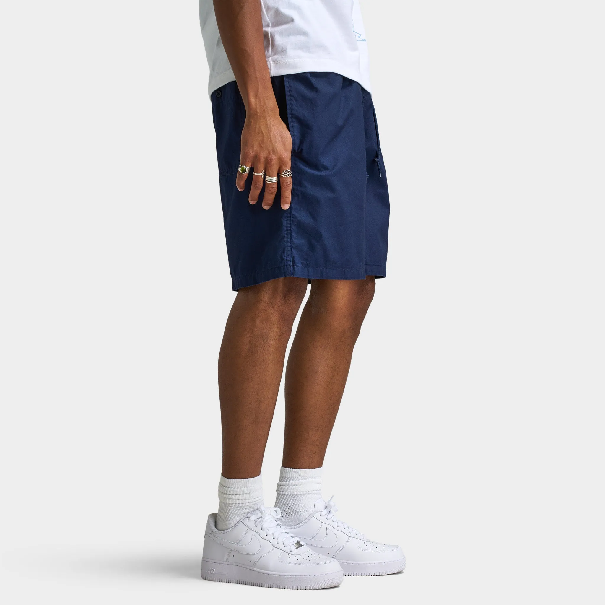 Mens Nike Nike Club Washed Flow Shorts Obsidian / Obsidian
