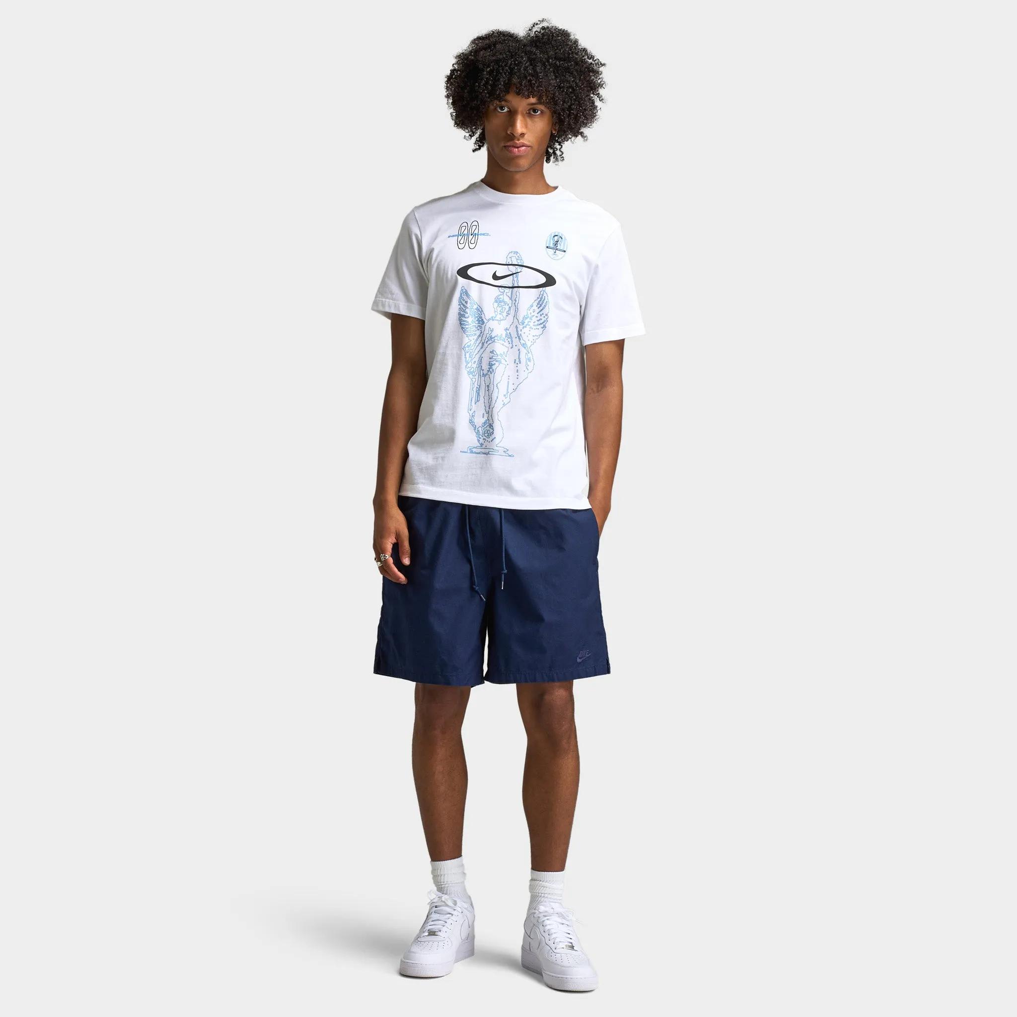 Mens Nike Nike Club Washed Flow Shorts Obsidian / Obsidian
