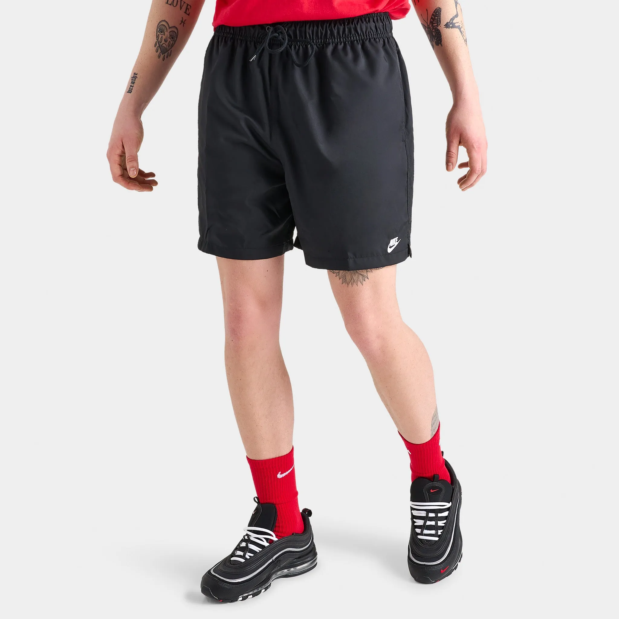 Mens Nike Nike Sportswear Club Flow Shorts Black / White