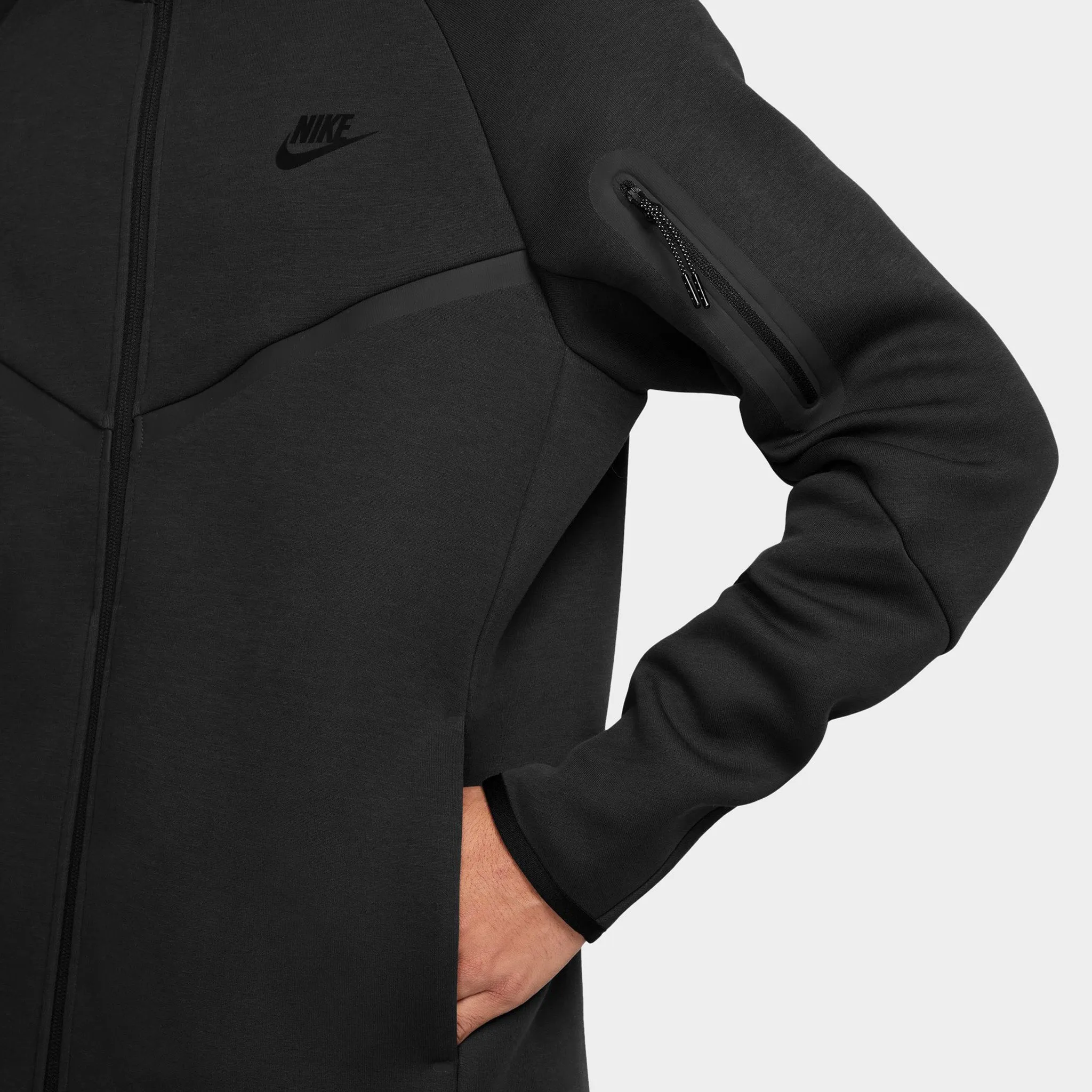 Mens Nike Nike Tech Fleece Full-Zip Windrunner Hoodie Black / Black