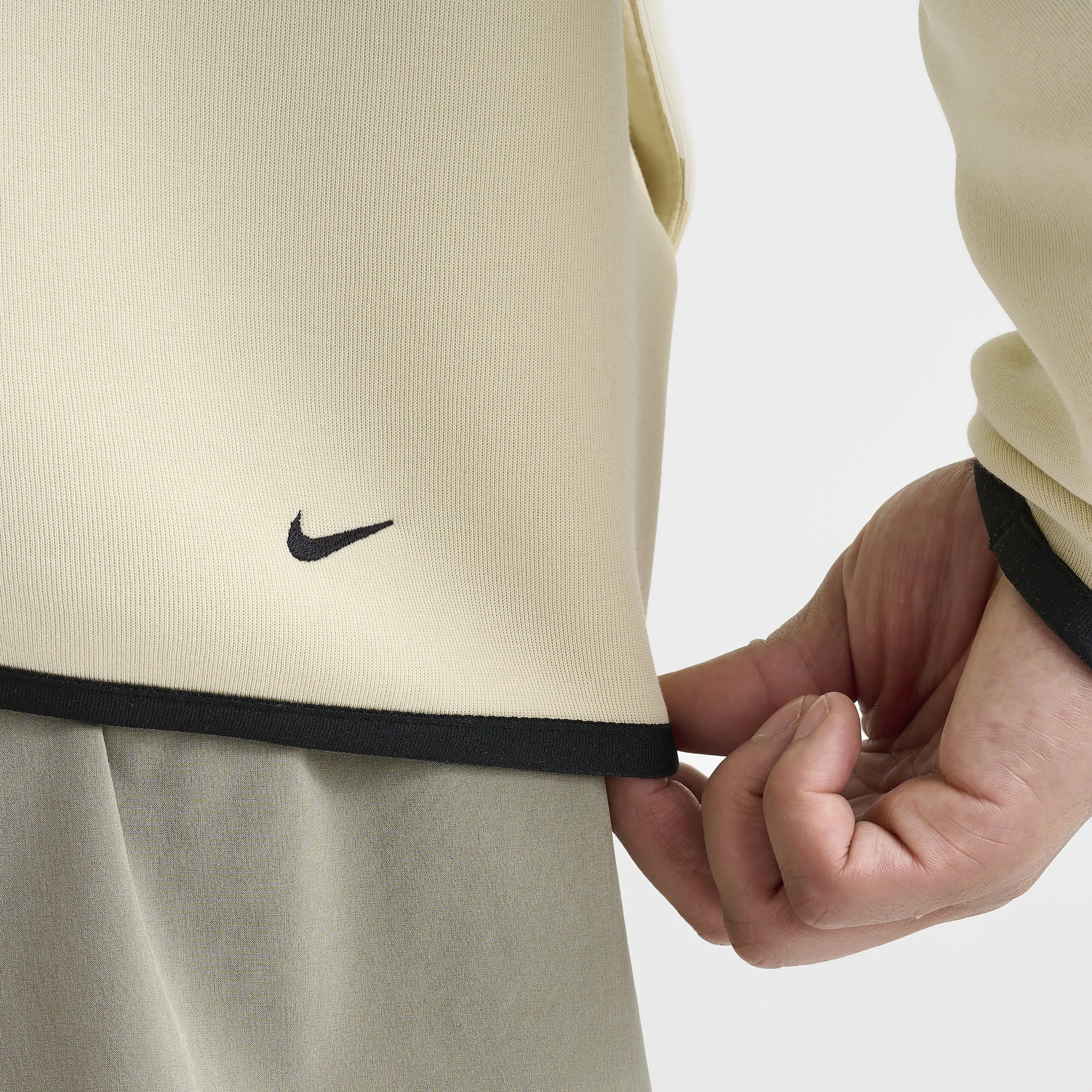 Mens Nike Nike Tech Fleece Full-Zip Windrunner Hoodie Light Khaki / Black