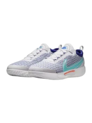 Men's Zoom Court Pro Hc Shoes In White/turquoise