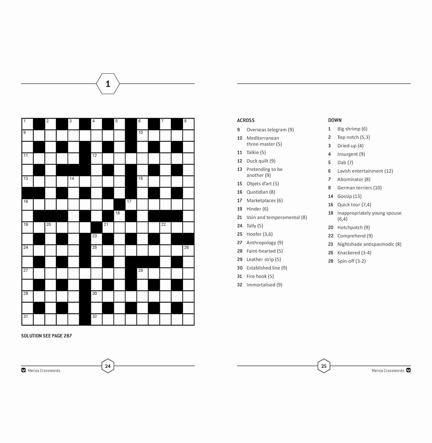 Mensa Crosswords: Test your word power with more than 100 puzzles [Paperback] Moore Dr Gareth and Mensa Ltd