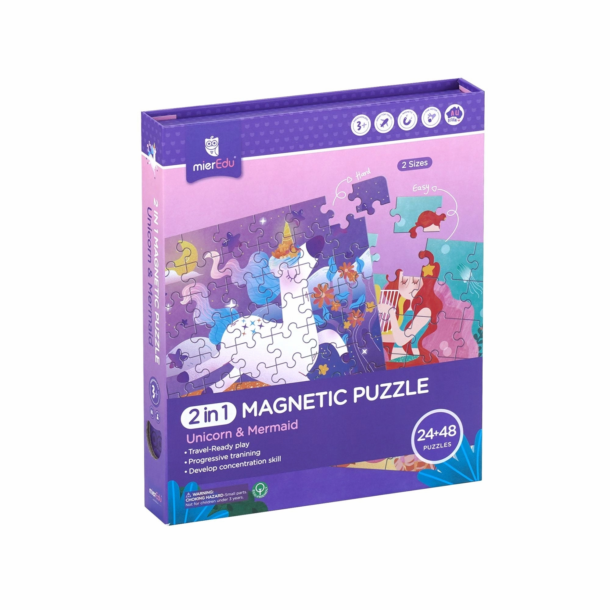 MierEdu 2-In-1 Magnetic Puzzles - Unicorn & Mermaid