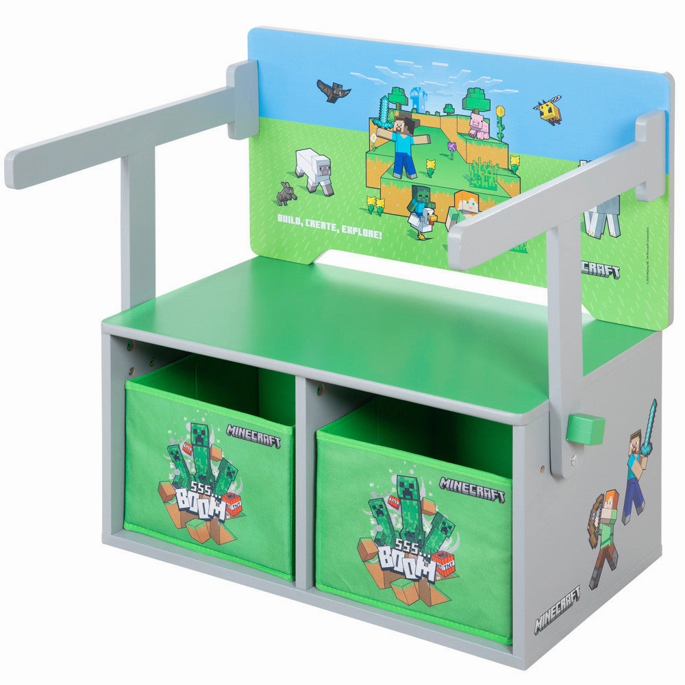 Minecraft 2-In-1 Convertible Bench & Table - Magical Furniture Transformation