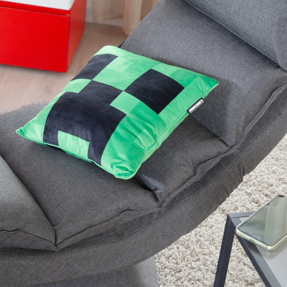 Minecraft Creeper Decorative Throw Pillow - Vibrant Green, 14.96"