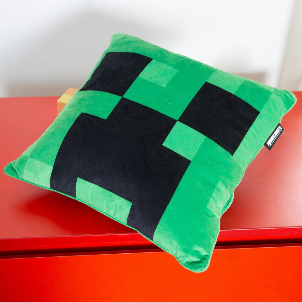 Minecraft Creeper Decorative Throw Pillow - Vibrant Green, 14.96"