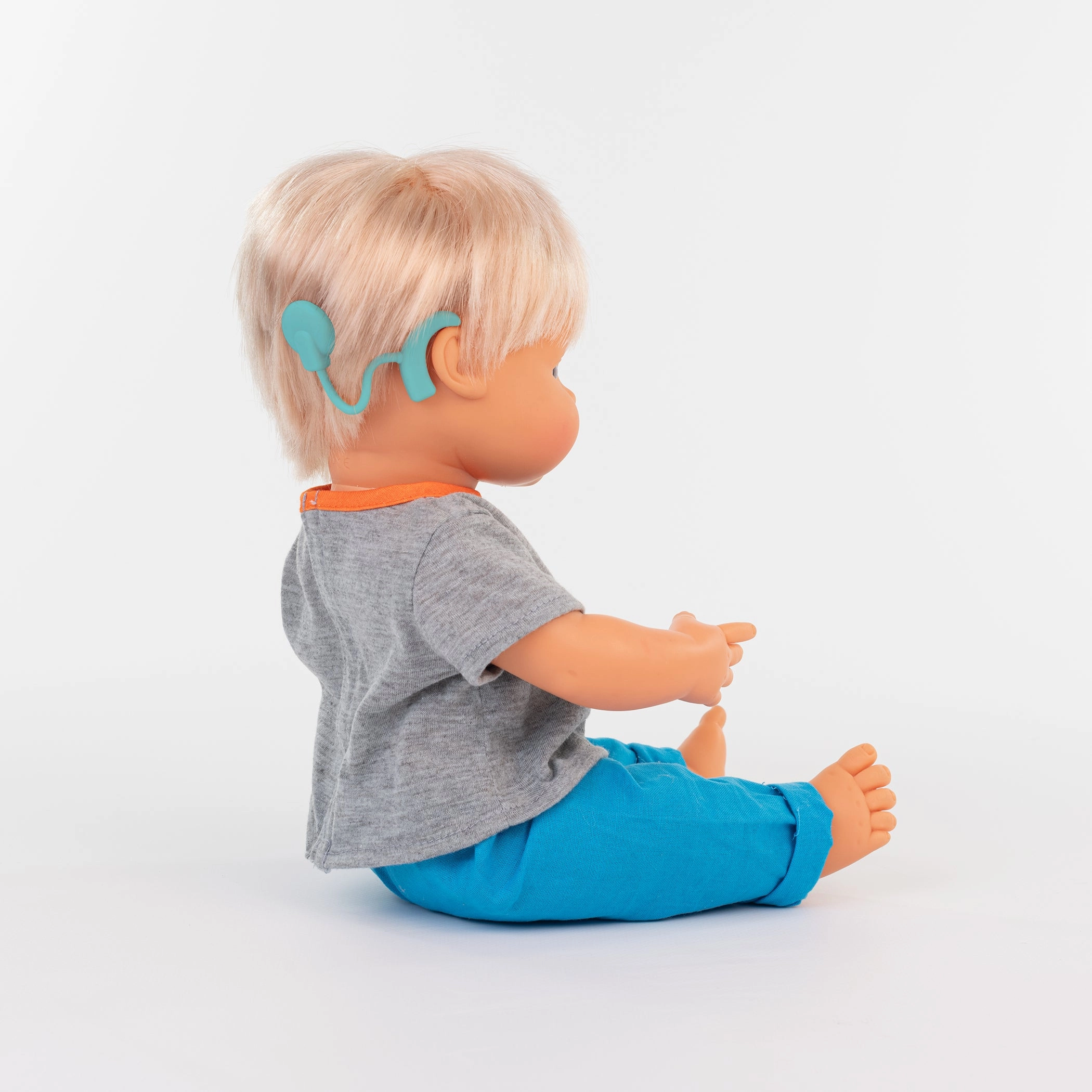 Miniland 15'' Blonde Hair Baby Doll with Hearing Aid - Vanilla Scented