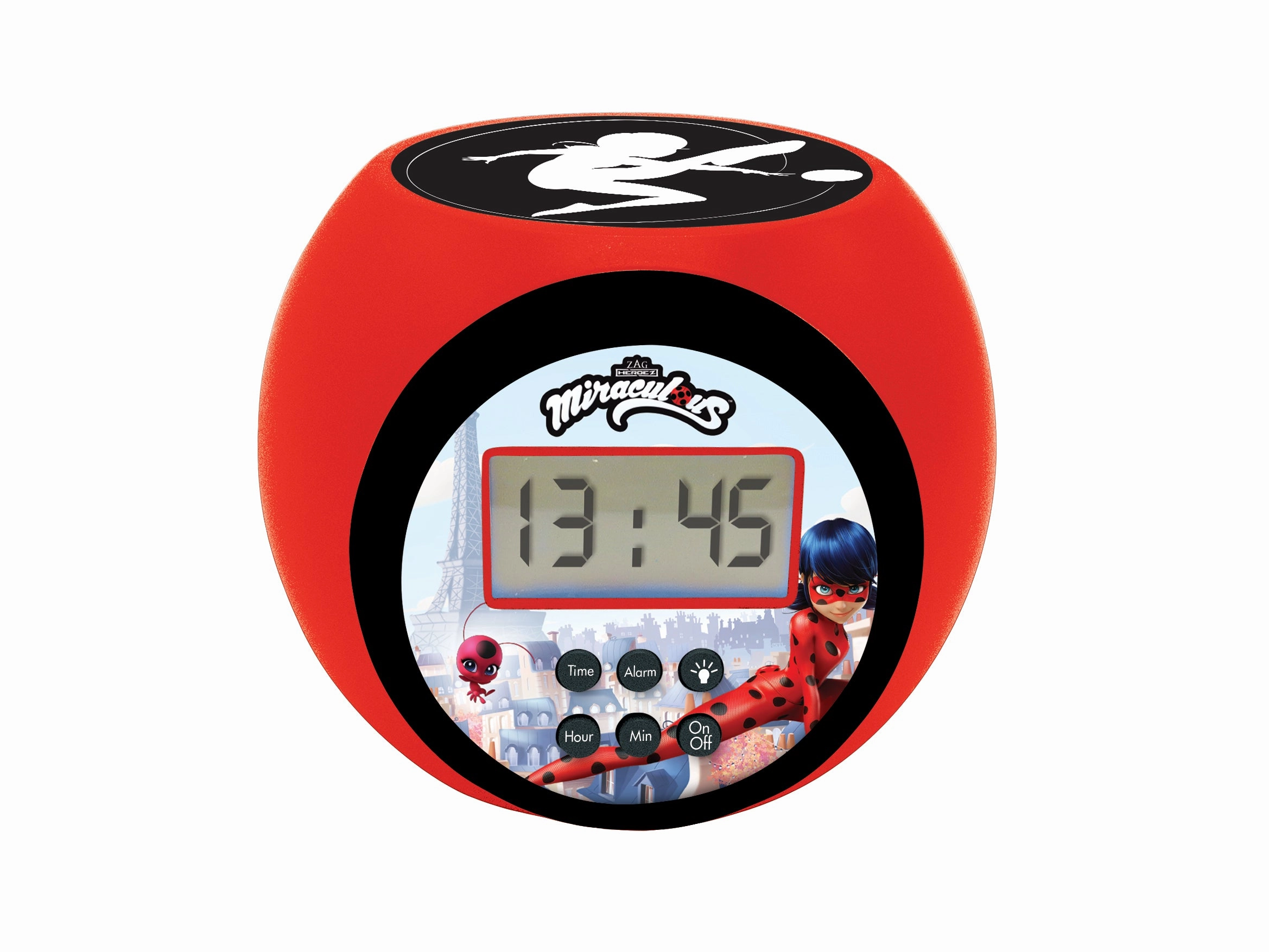 Miraculous Ladybug Projector Alarm Clock - Kids' Nightlight - Red