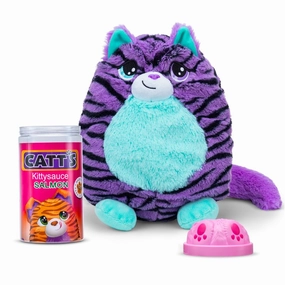 Misfittens Get Meowt! Basic Collectible Plush Cats Series 1 Scout - Purple Cat