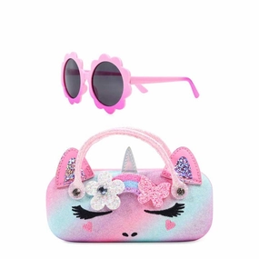 Miss Gwen Unicorn Glitter Sunglasses and Case