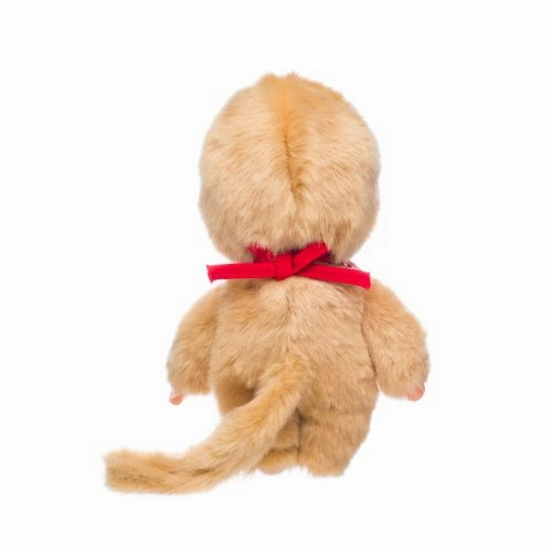 Monchhichi 8 inch Beige Boy Plush with Red Bib