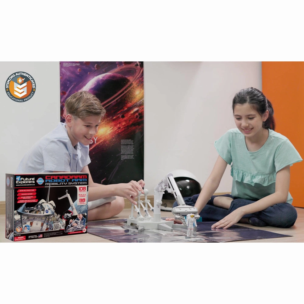 NASA Future Explorers Canadarm Robot Arm Mobility Kit - 108pc STEM Toy for Ages 8 