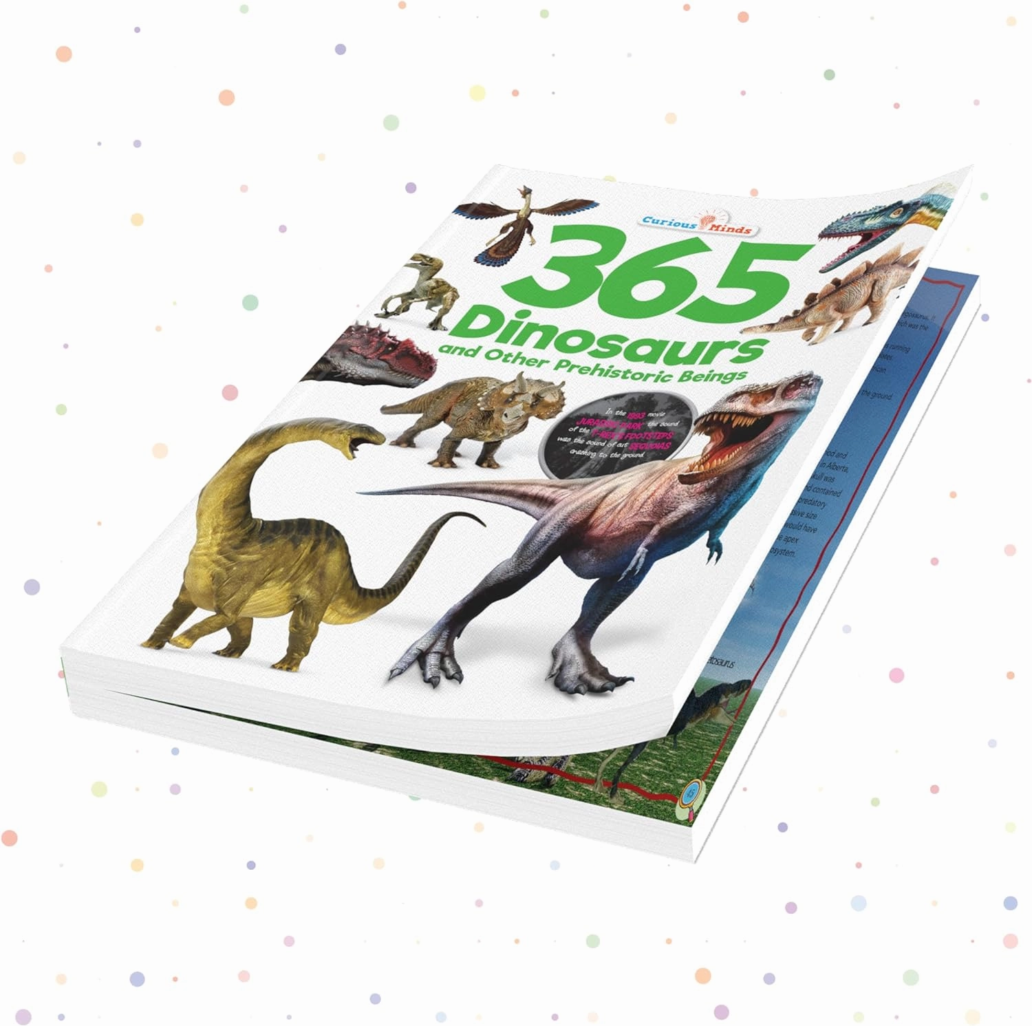 Pegasus 365 Dinosaurs - Premium Quality Padded & Glittered Book for Kids Ages 6 