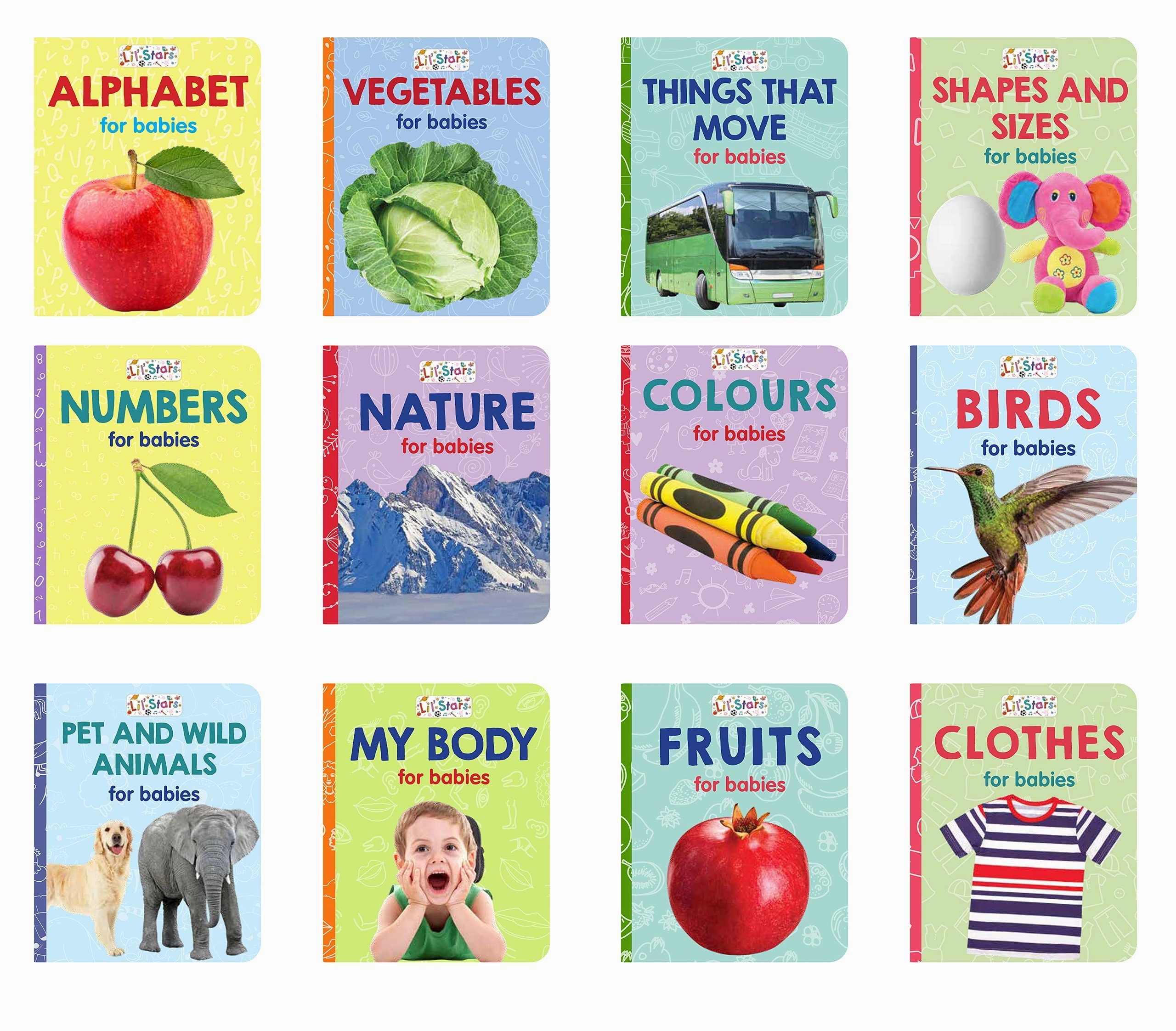 Pegasus My First Learning Board Books for Babies - Boxset of 12 Board Books for Kids