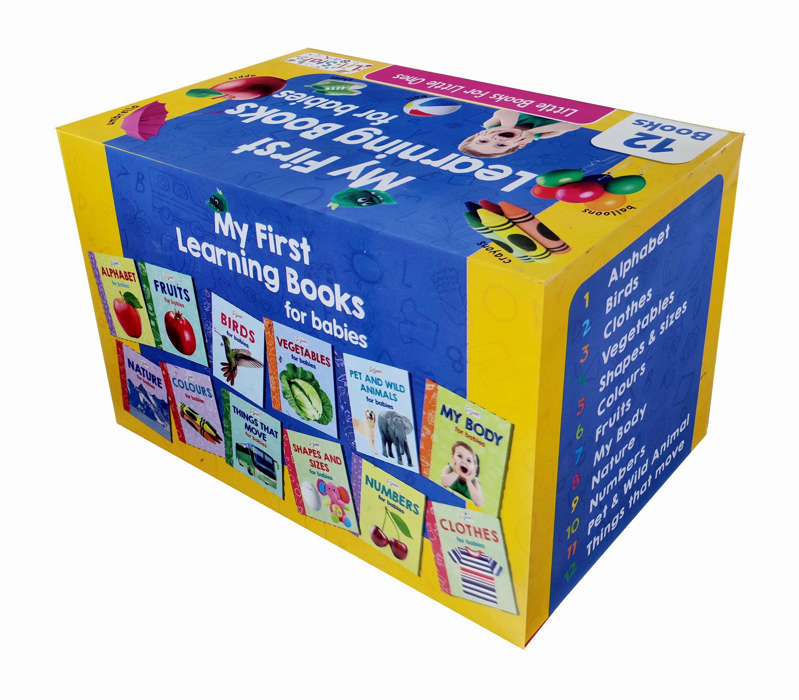 Pegasus My First Learning Board Books for Babies - Boxset of 12 Board Books for Kids