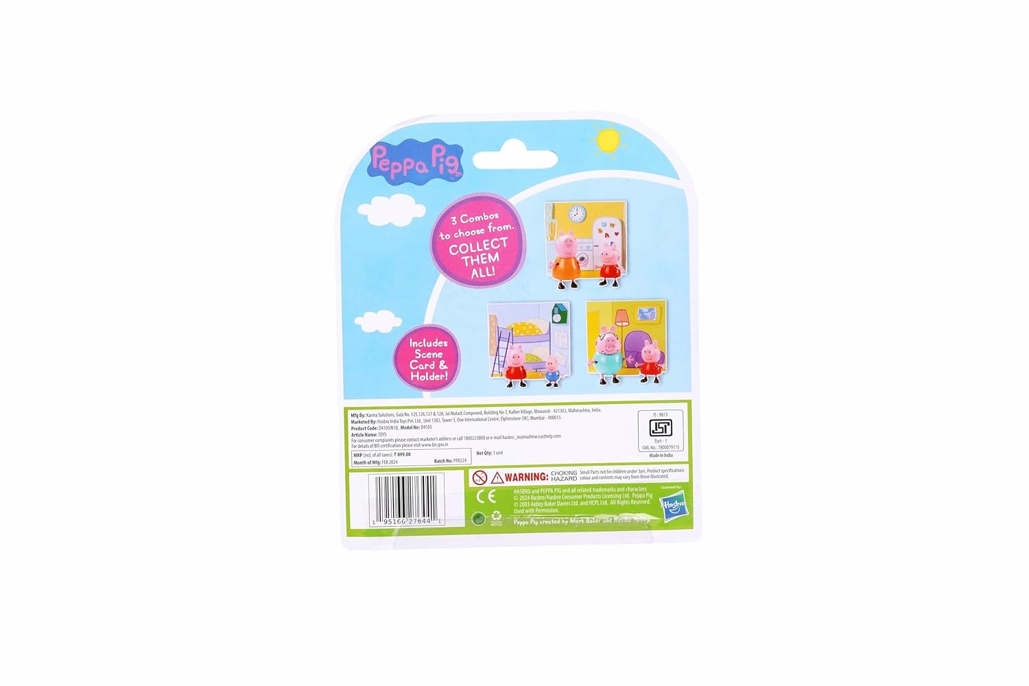 PEPPA PIG and George Twin Figure Fun Pack with Two Poseable Figures and a Scene Card, Preschool Toy for Girls and Boys Ages 3 and Up