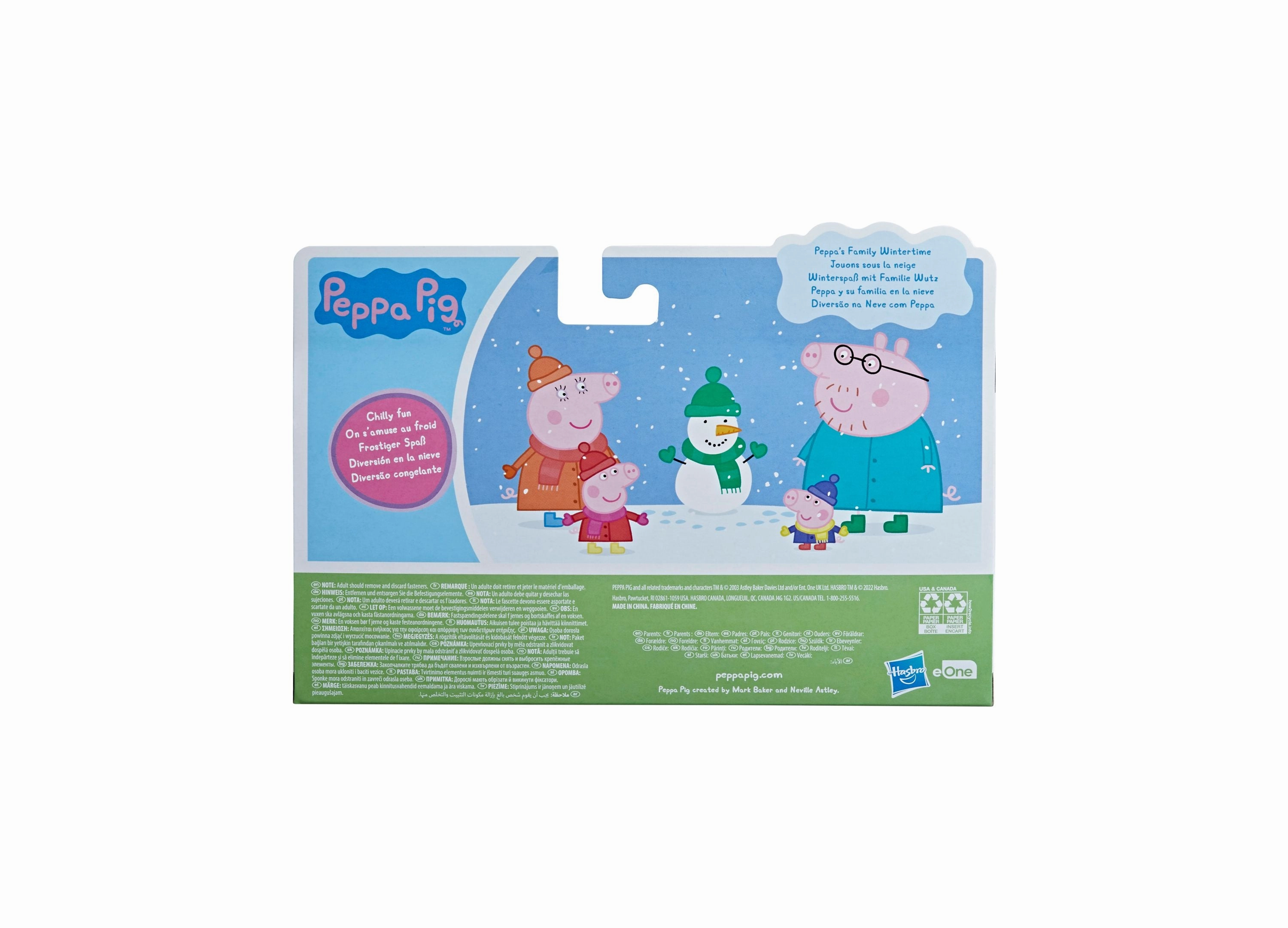 Peppa Pig Family Wintertime 4-Pack Posable Figures with Accessories