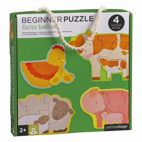 Petit Collage Farm Babies Beginner Puzzle
