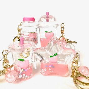 Pink Pearl Boba Floaty Keycharm